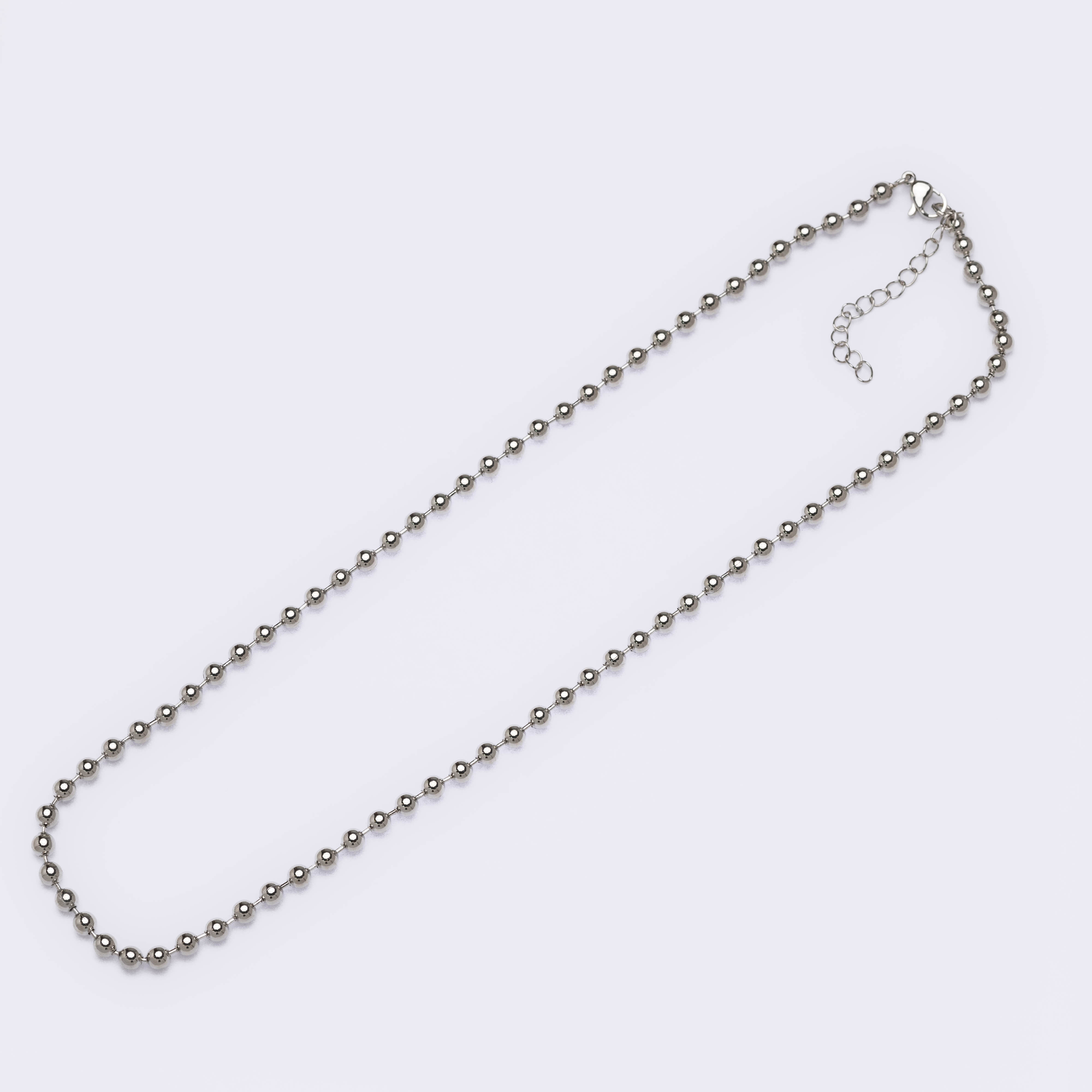 20603 4mm Ball Chain Silver 45cm