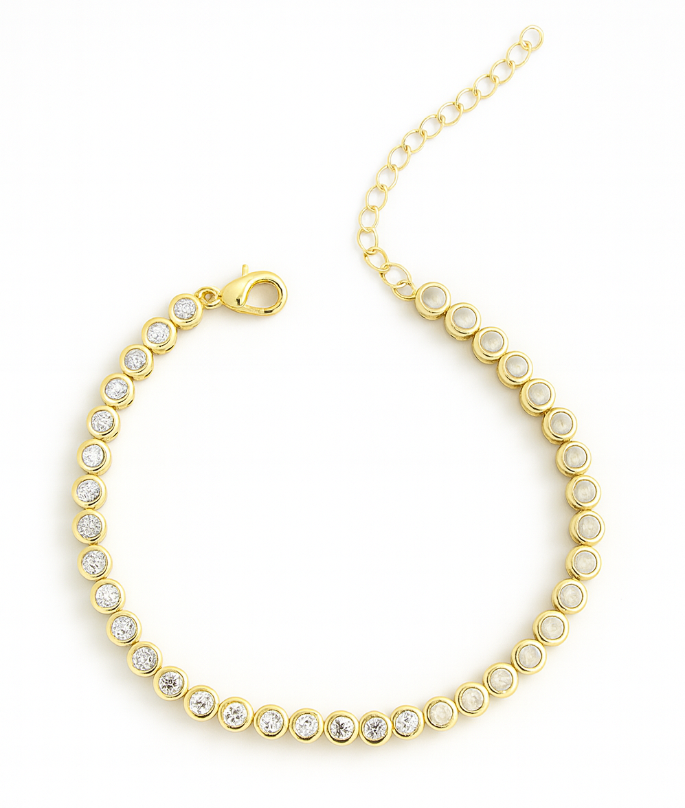 21503 Clear Round Crystal Tennis Bracelet