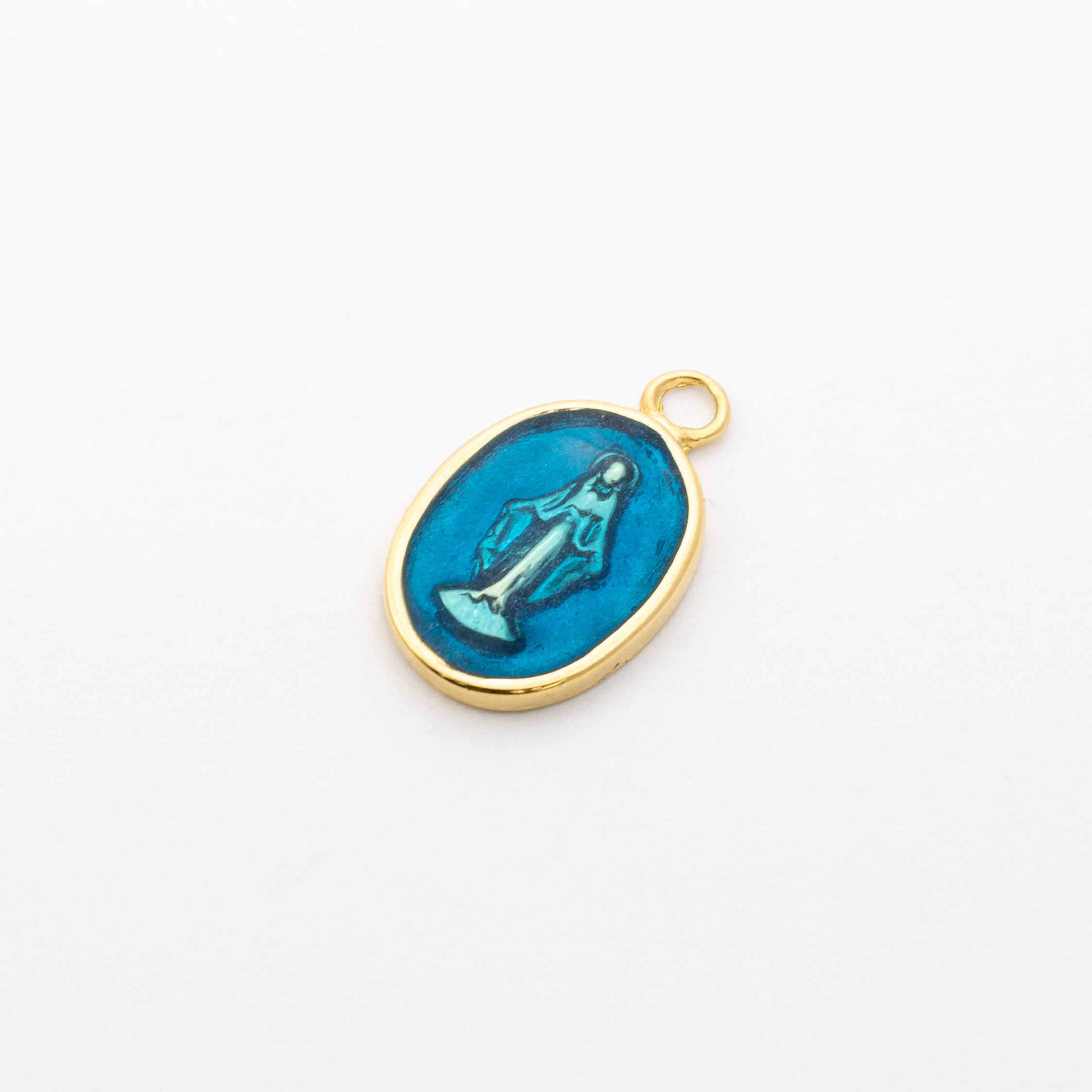 18256 Small Blue Virgin Milagrosa Pendant 