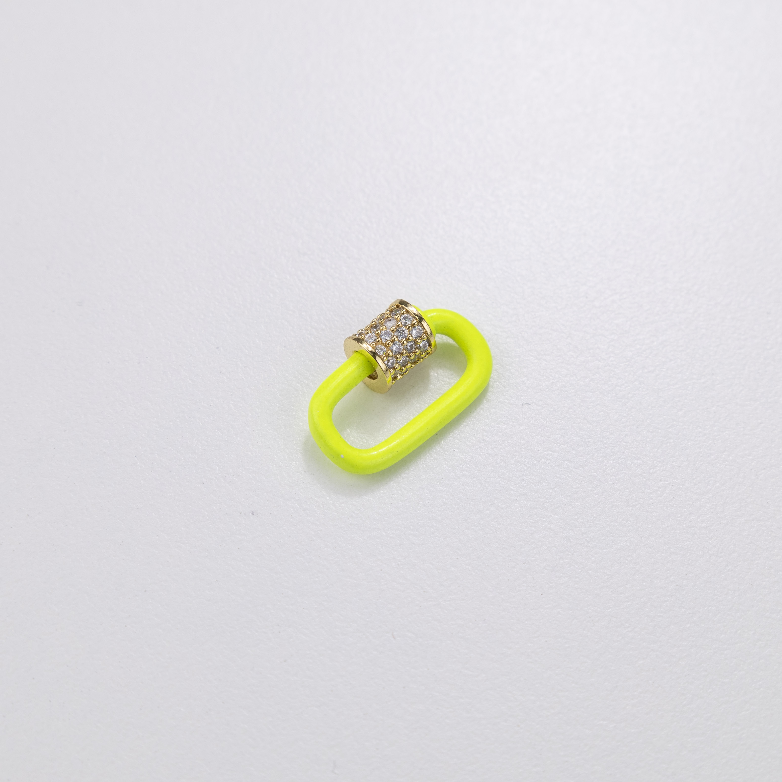 14336 Yellow Oval Clasp Self Closing