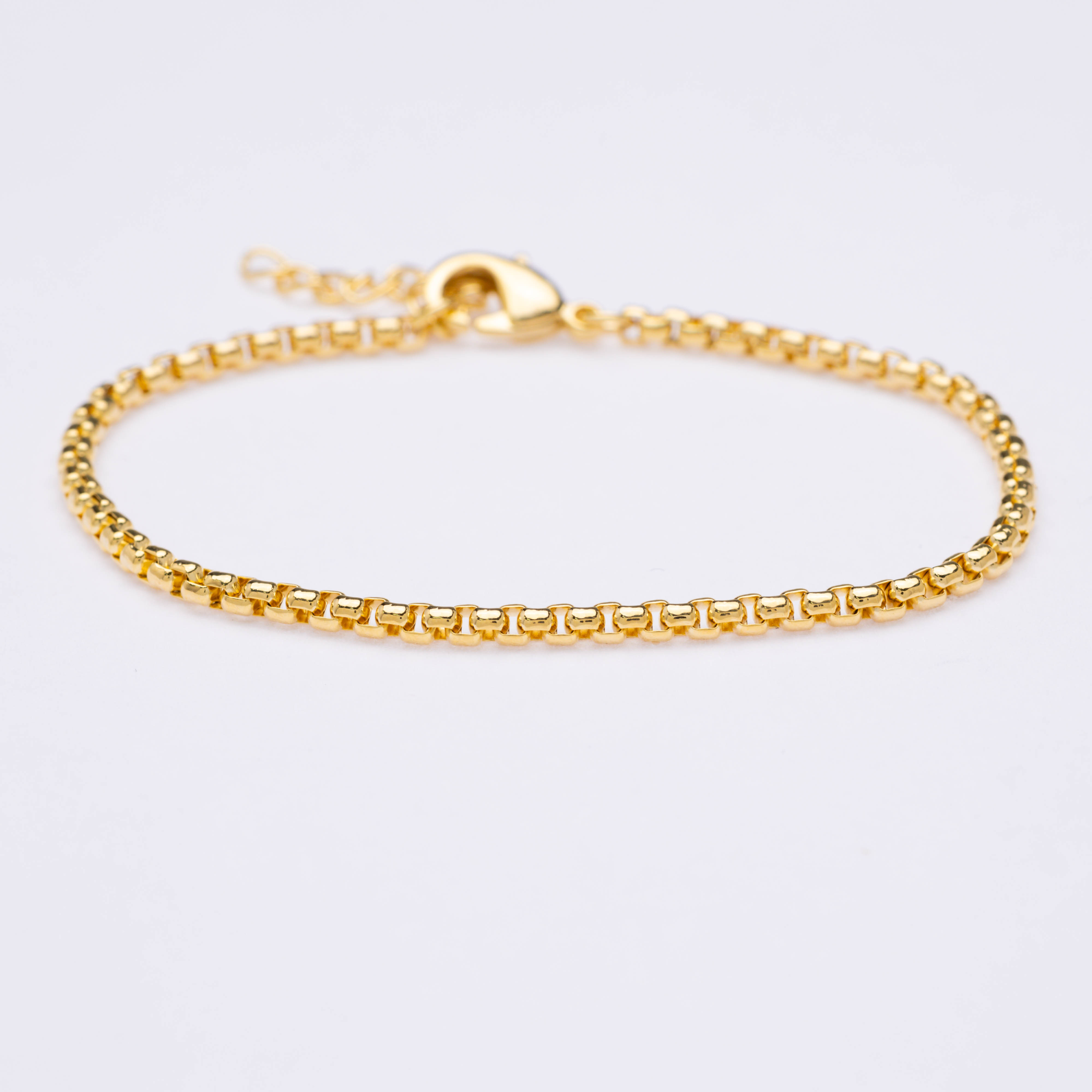 20420 Pulsera BOX-R2.5 de Eslabón Cuadrado de Oro