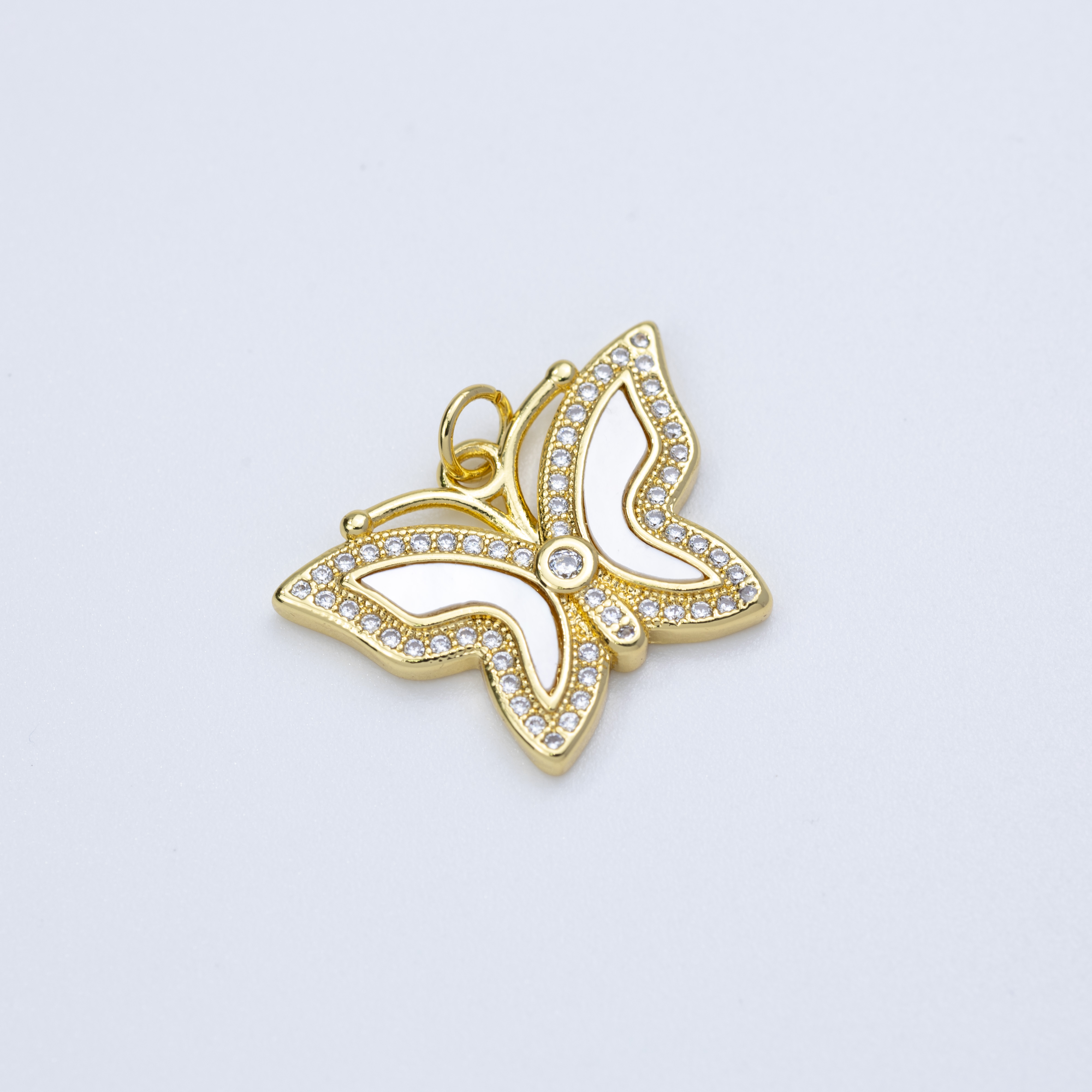 19605 Butterfly Shell Pendant with Cubic Zirconia