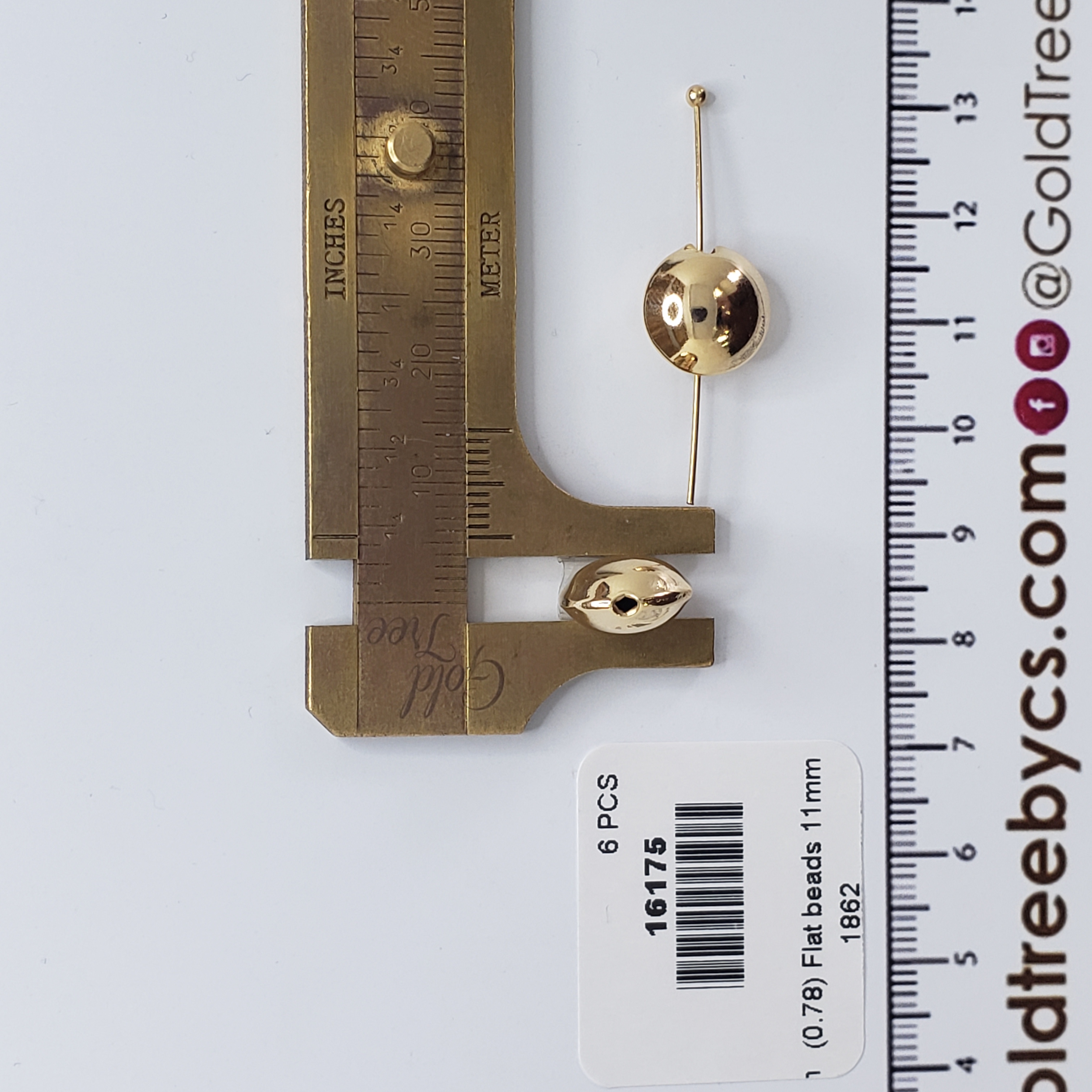 16175 (0.78) Flat beads 11mm