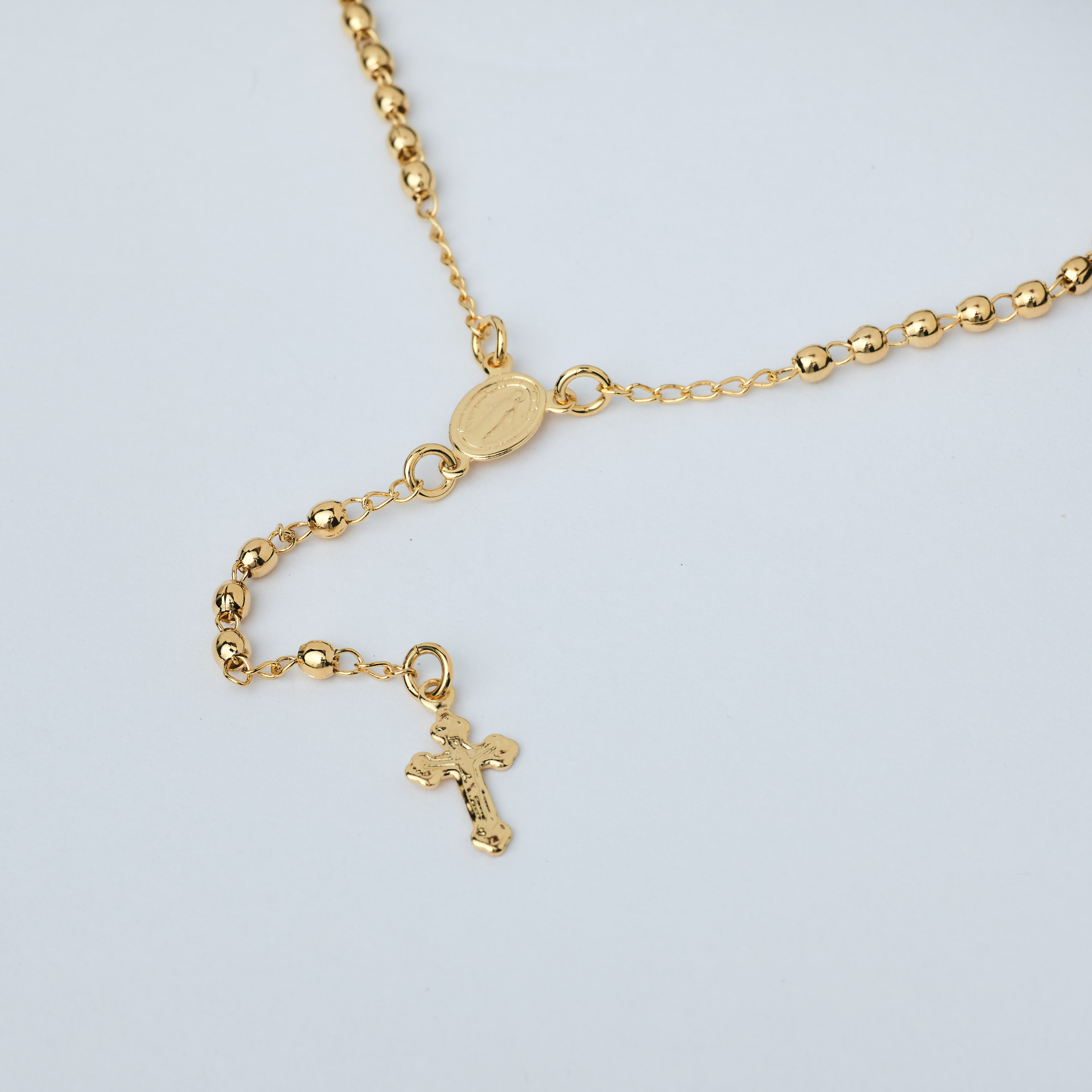8130 18" 3mm Beads Gold Rosary