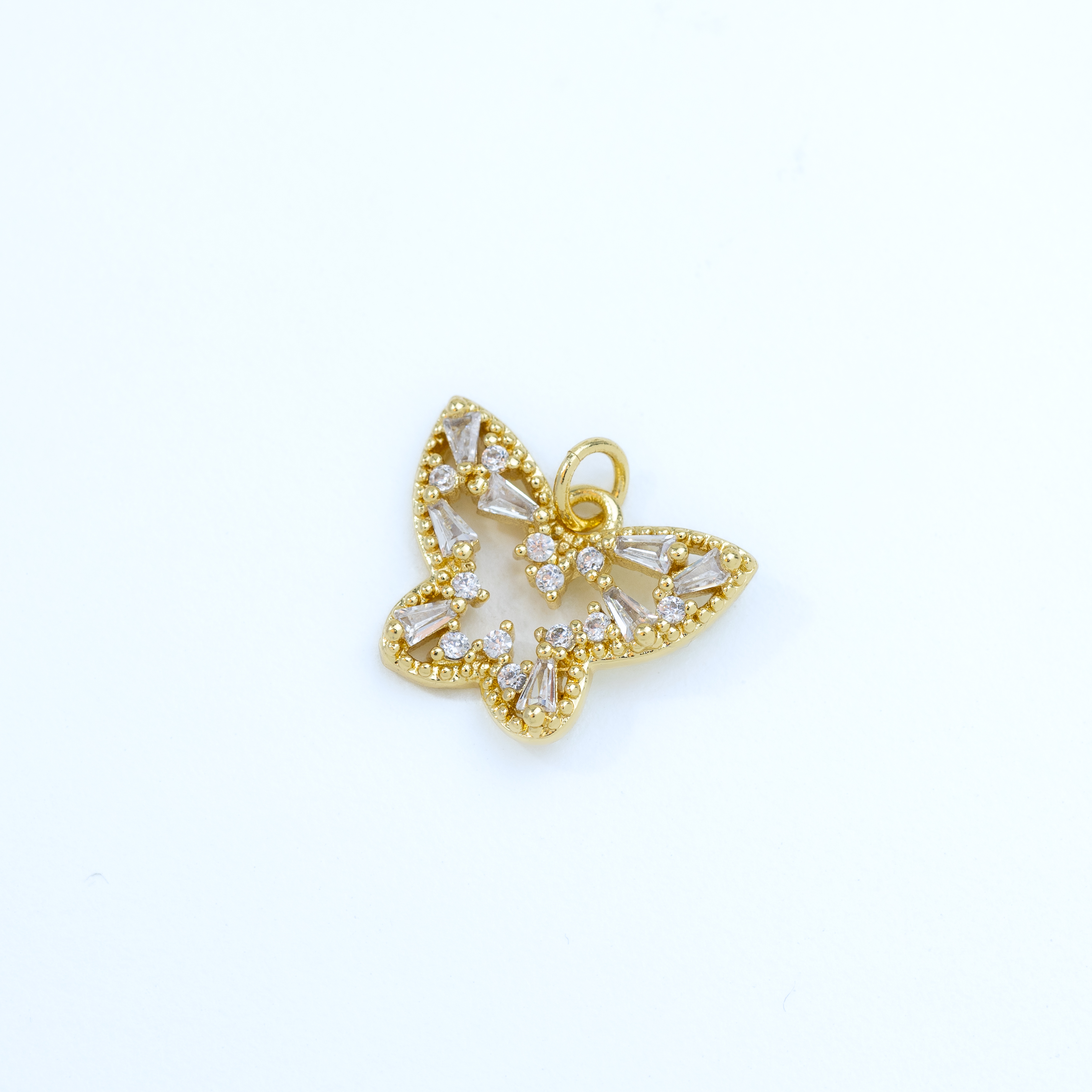 20242 Gold Butterfly Pendant with Sparkling Crystals