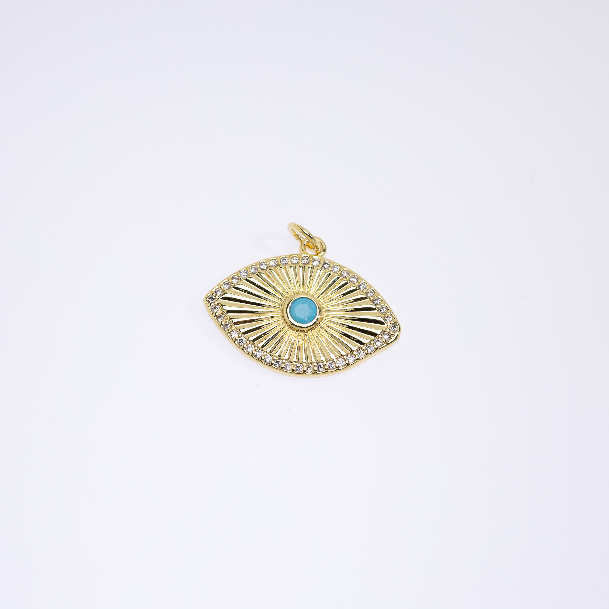 20645 Turquoise Eye Pendant with Golden Rays 