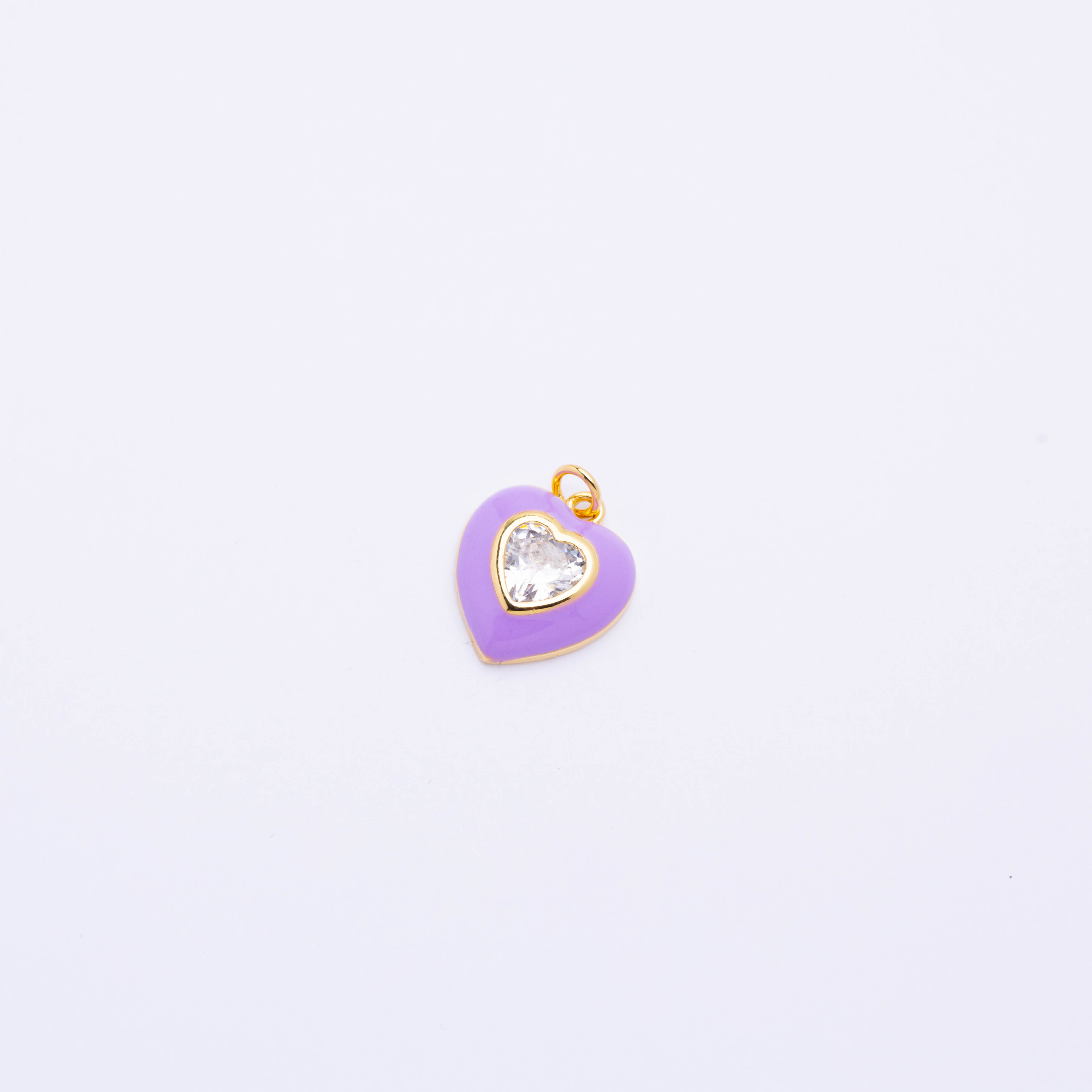 15310 17mm Lilac Heart with Crystal Charm