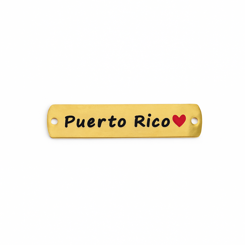 21423 Connector Puerto Rico With Heart Red