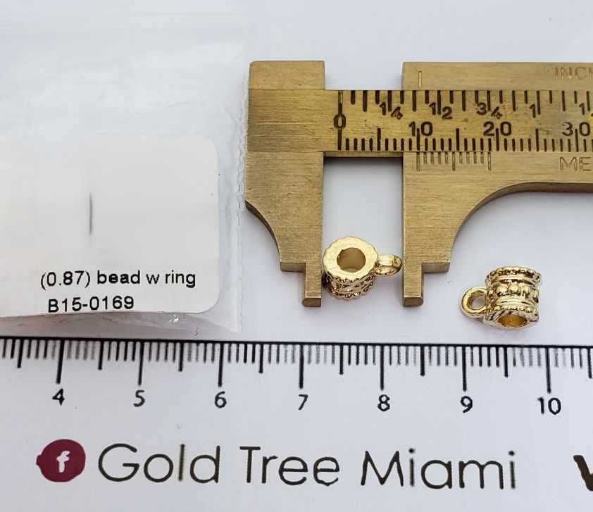 823 Decorated Gold Bead with Ring Spacer