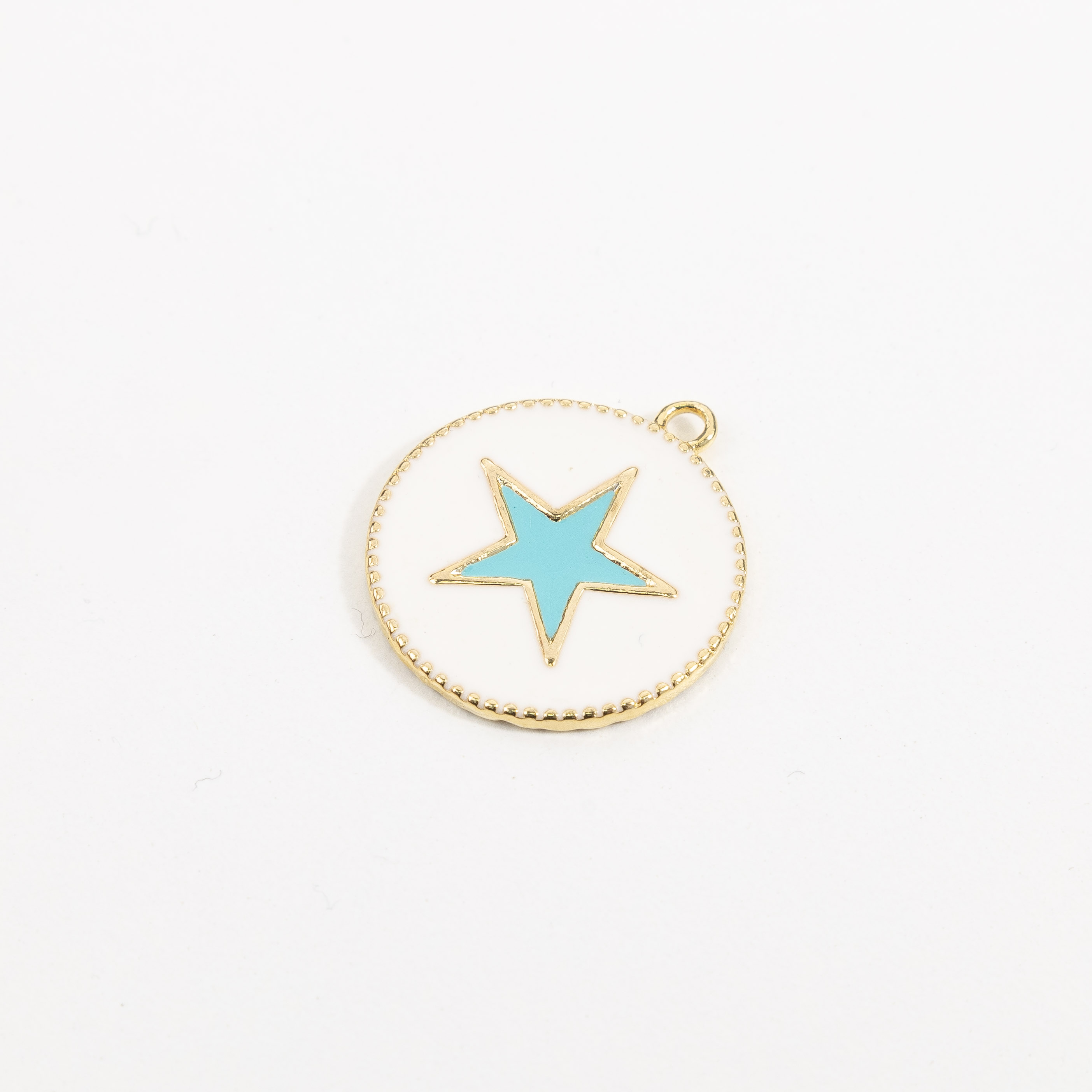 9769 Cadena Estrella Turquesa Esmalte Blanco