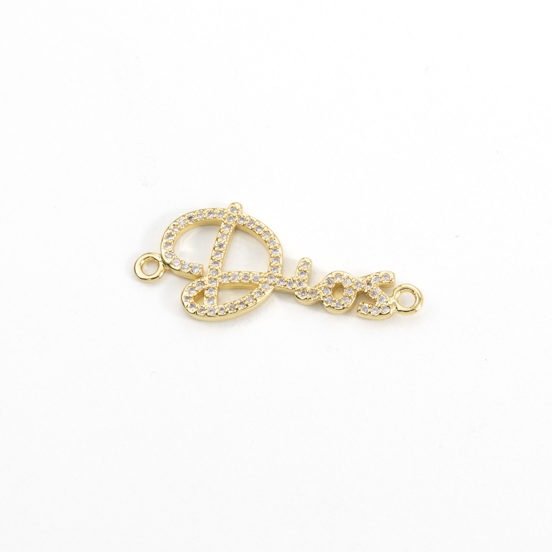 18556 Gold Plated Dios Connect with Clear Crystals