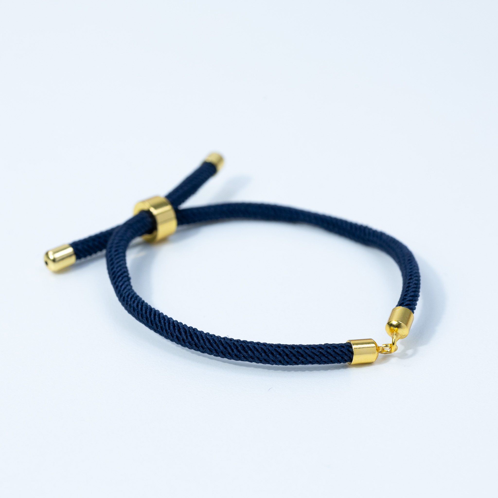 20172 Navy  Adjustable Braided Cord Bracelet 