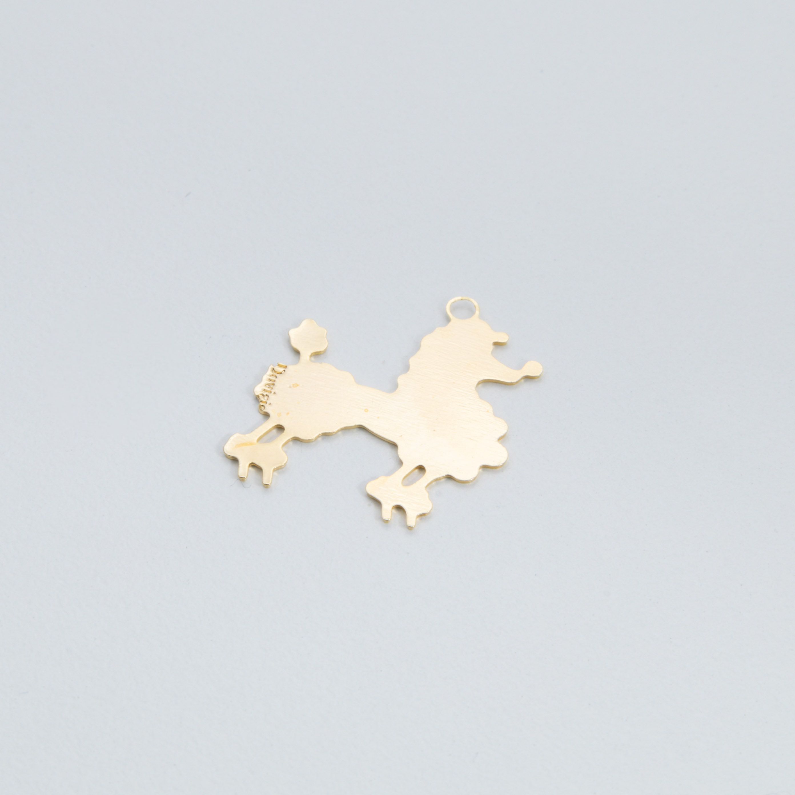 1195 Dog Silhouette Golden Pendant