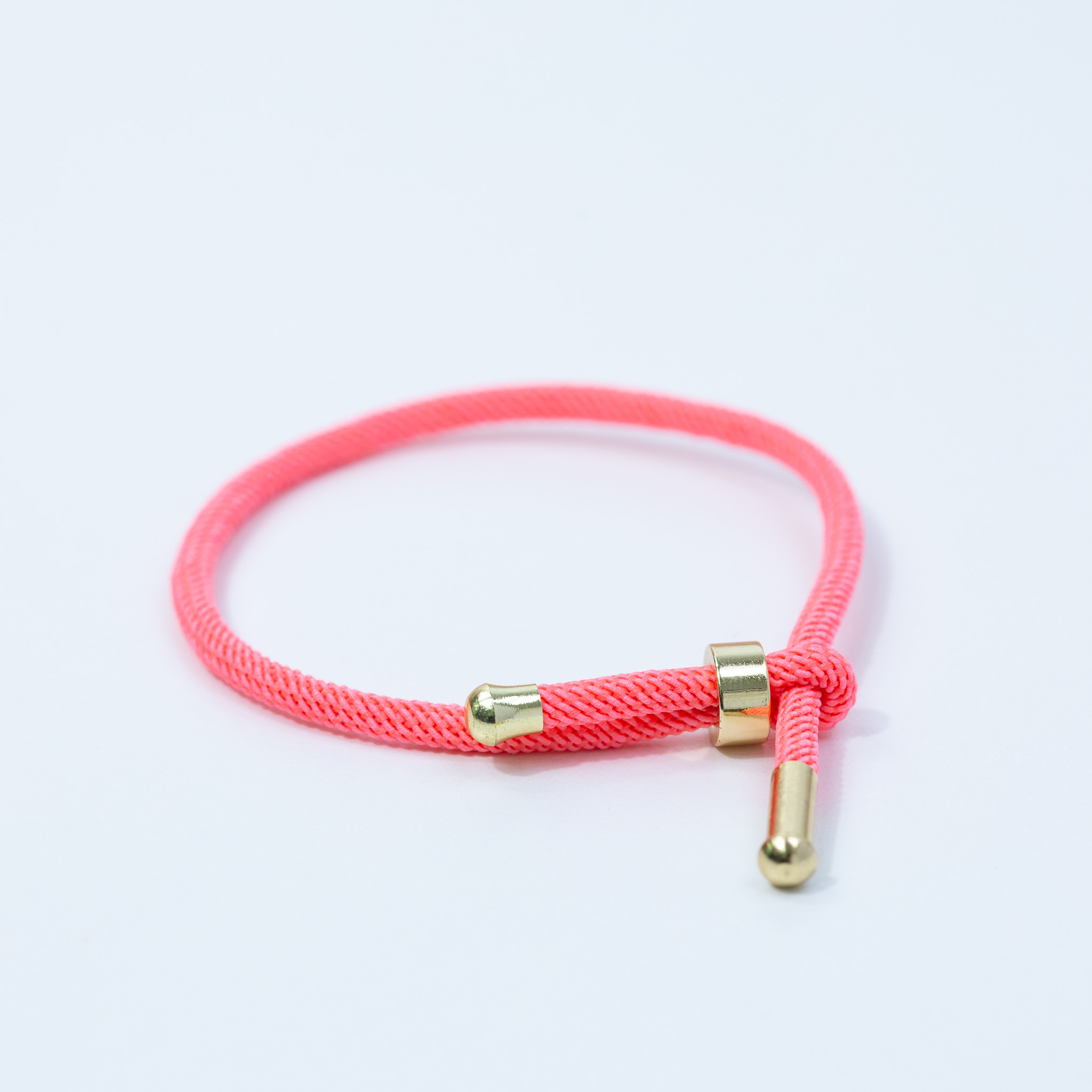 20152 Pulsera Ajustable Rosa Neón con Anillo