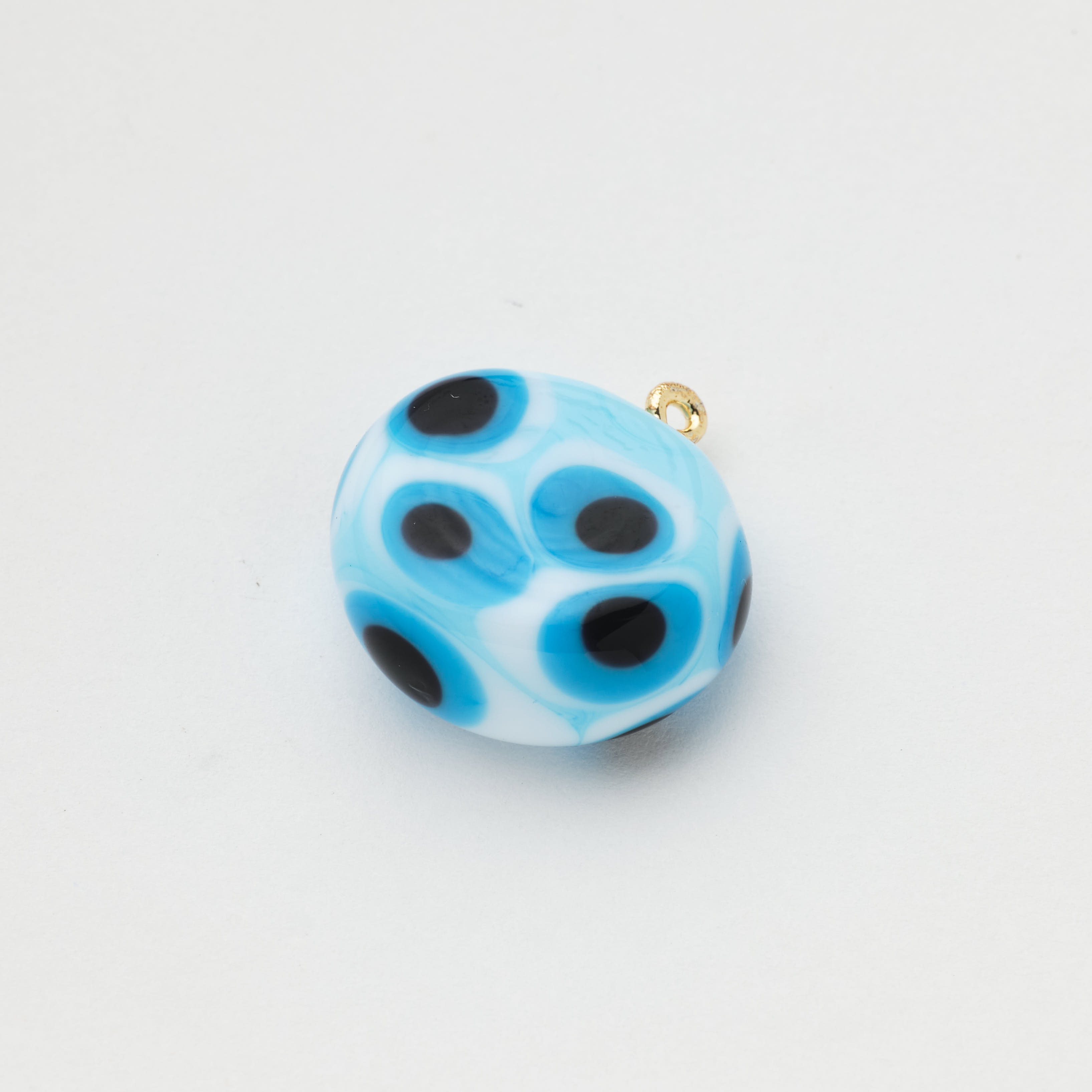 16613 Round Light Blue Evil Eyes Pendant
