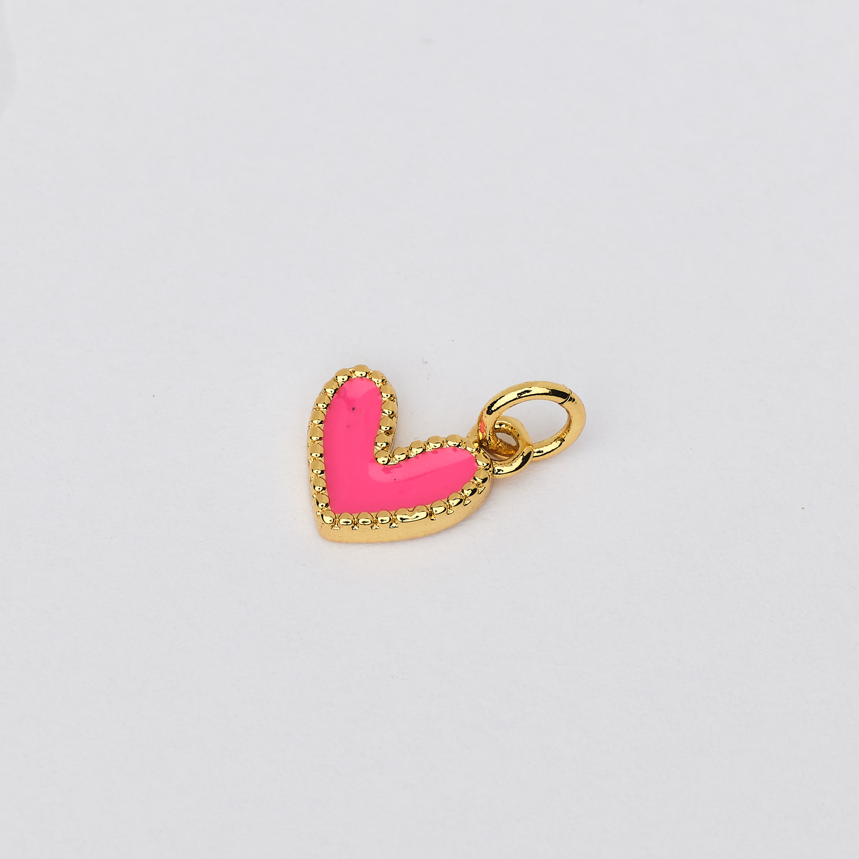 10707 Mini Heart Fuchsia Enamel Pendant