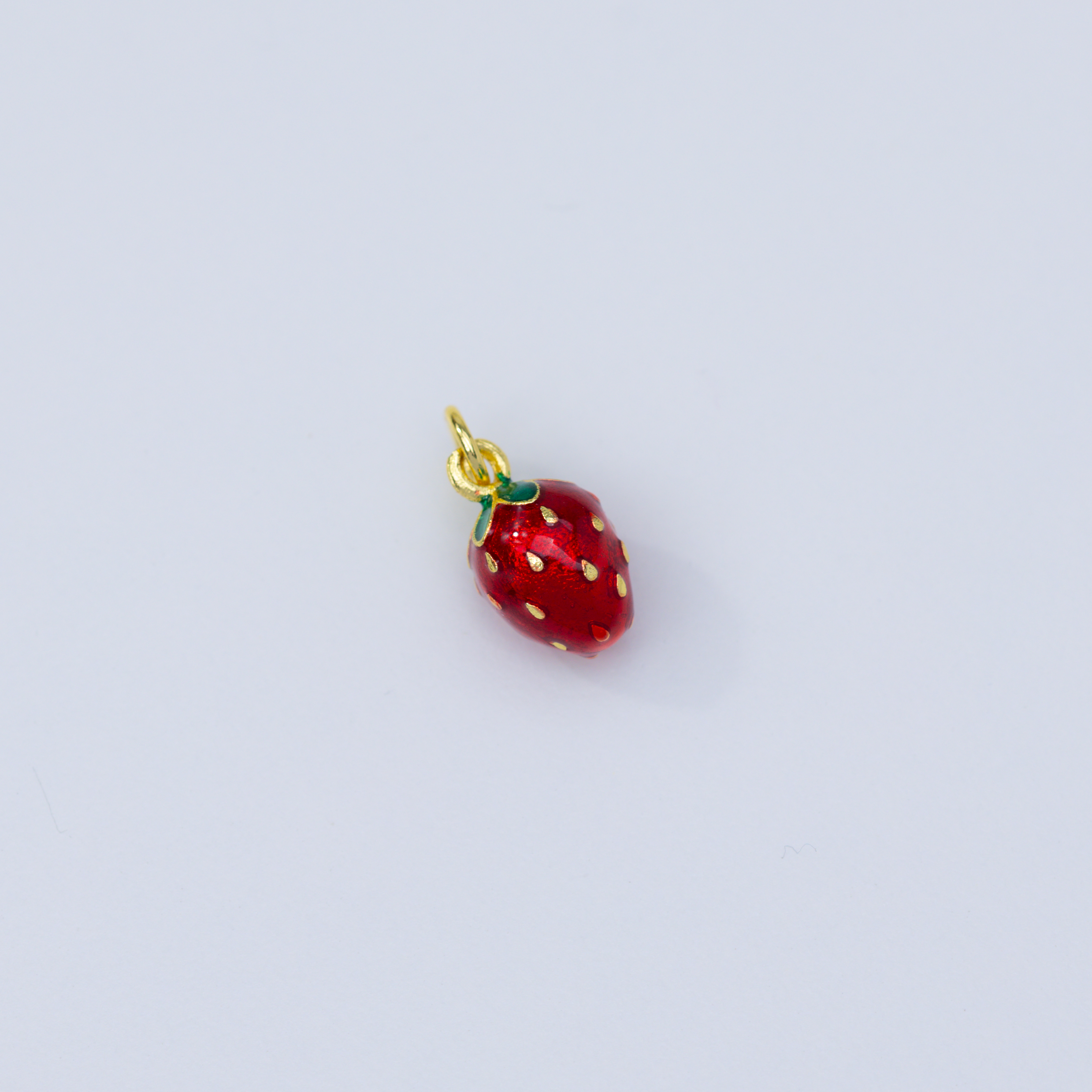 19987 Red Enamel Strawberry Charm