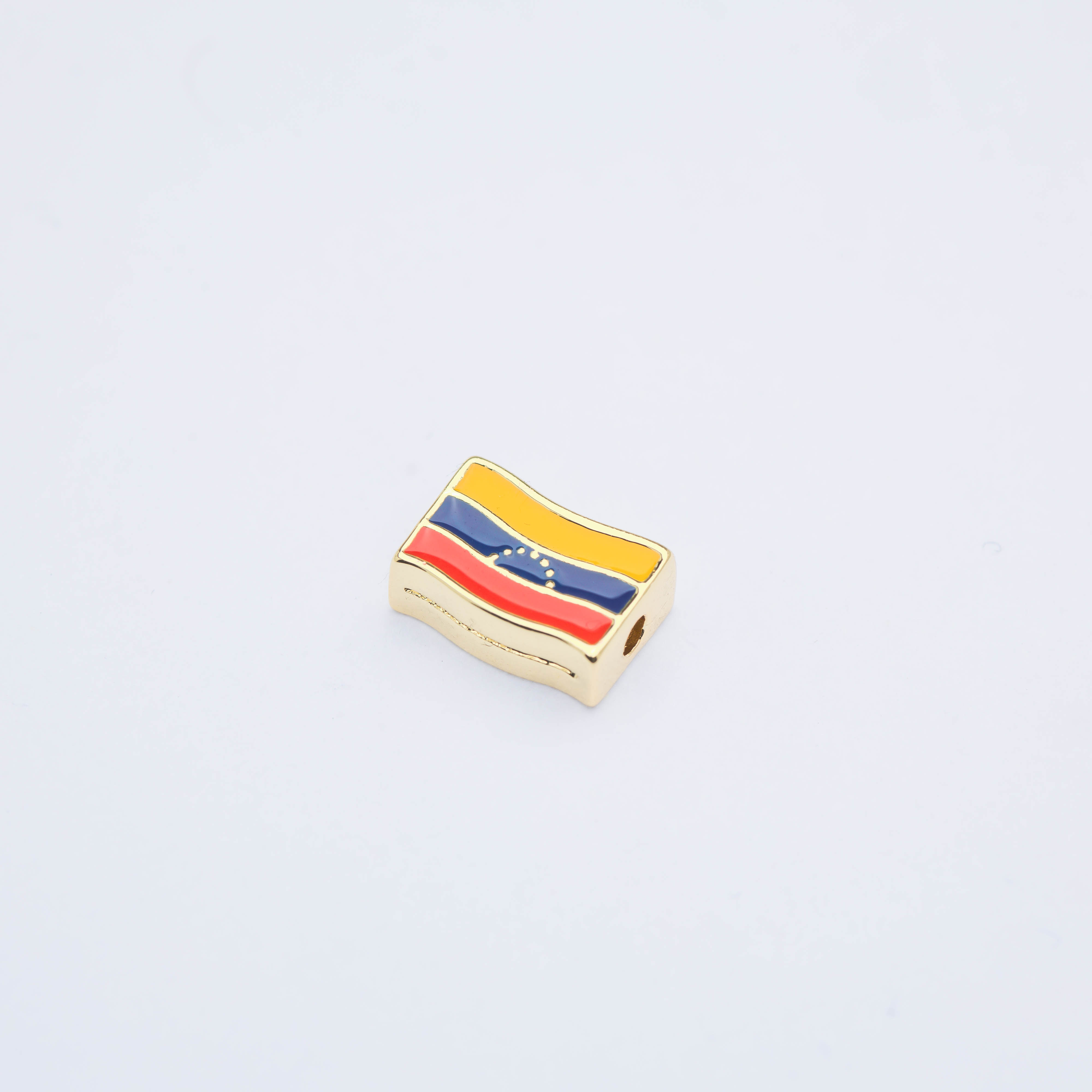 21734 Venezuela Flag Spacer Charm 11x7mm