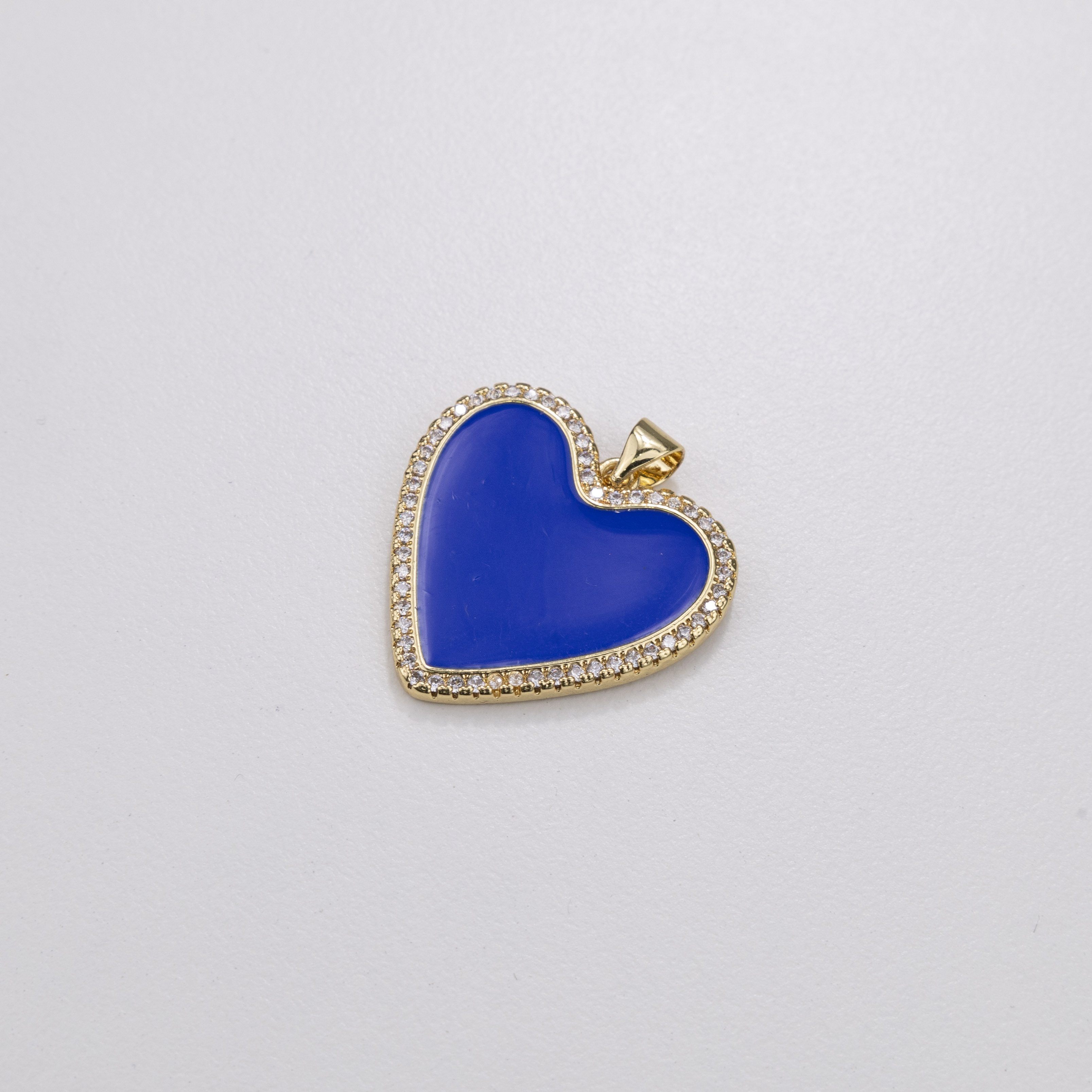 13964 22mm Blue Heart with Clear Crystals