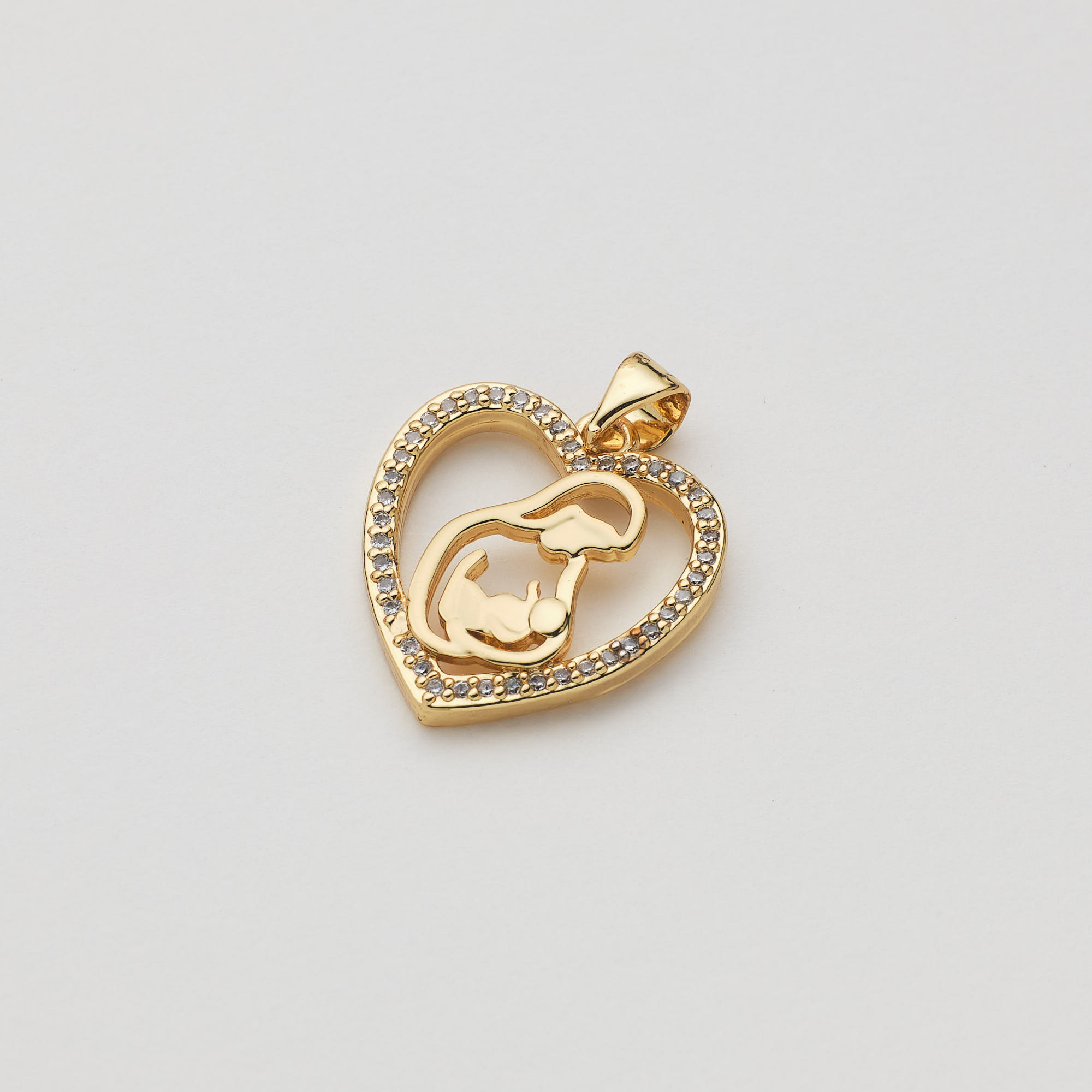 12148 Heart Mama with Baby Pendant