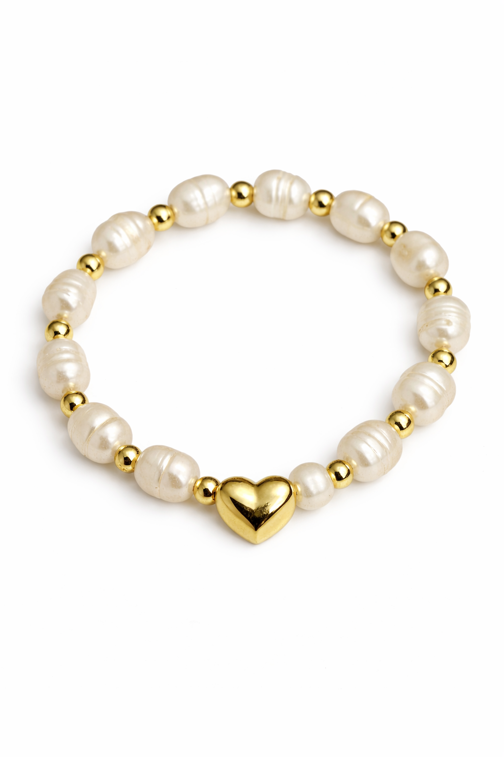 21649 Pulsera Elástica de Perlas con Dije de Estrella Dorada