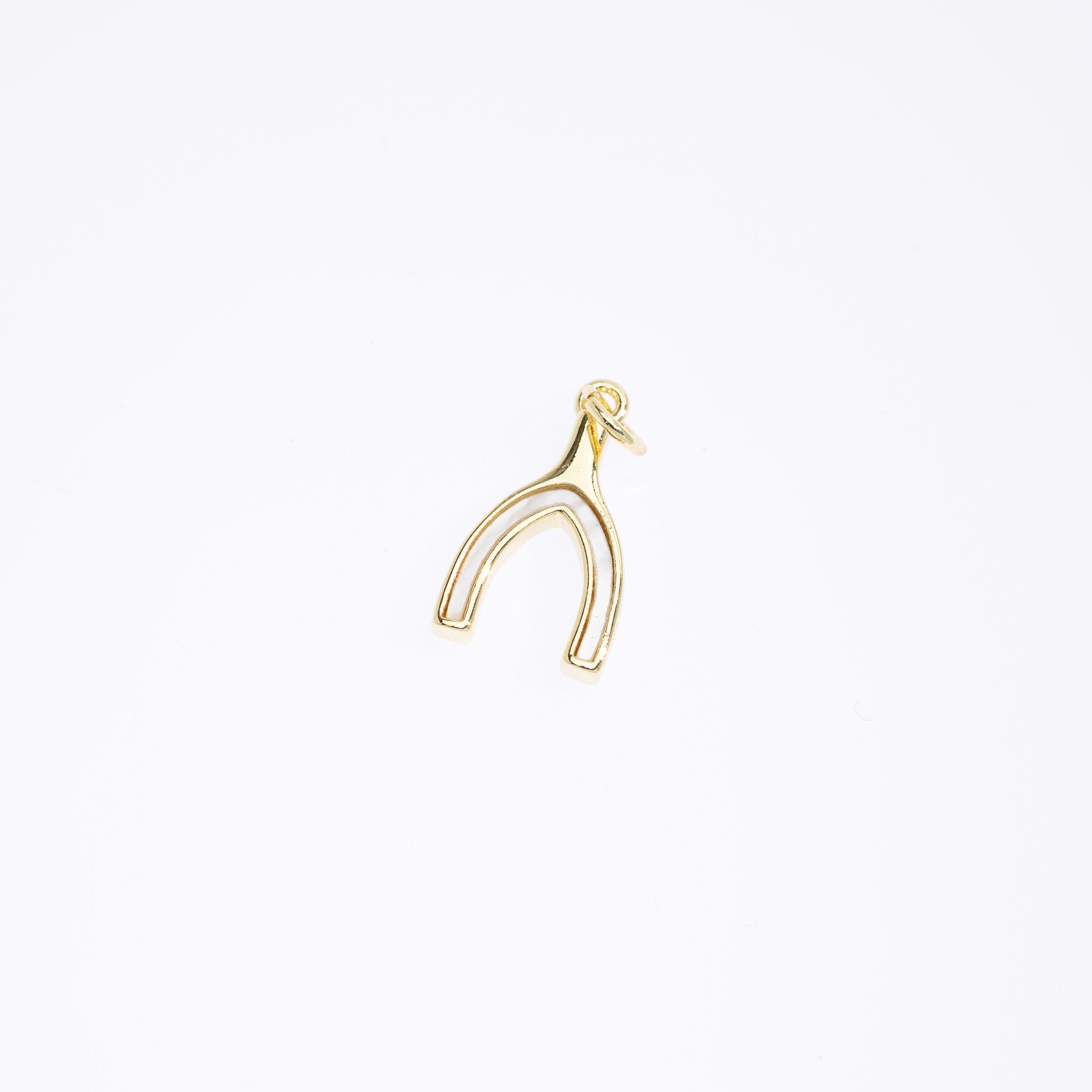 20641 Gold Wishbone Charm for Good Luck