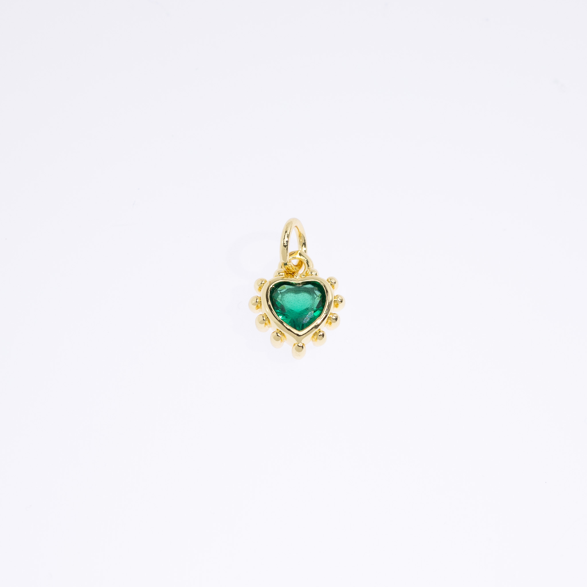 20583 Green Zircon Heart Charm