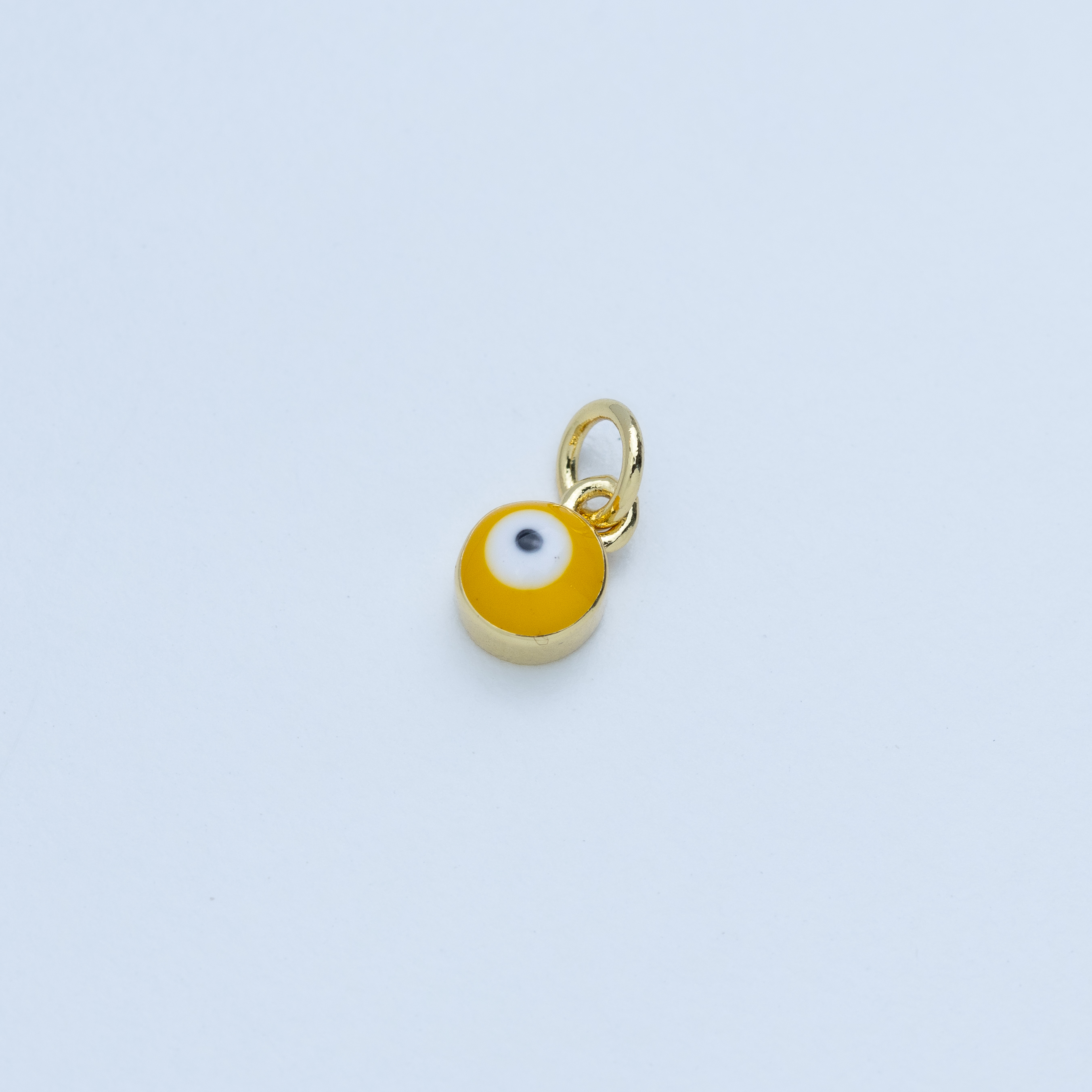20259 Yellow Enamel Evil Eye Charm 6mm
