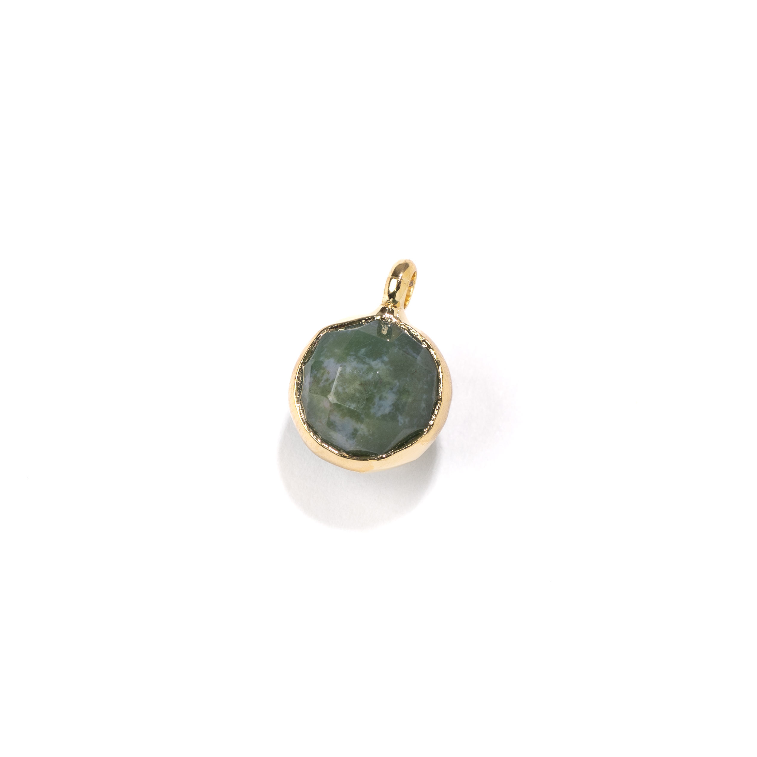 20338 Pendant Agata Green Faceted 13mm
