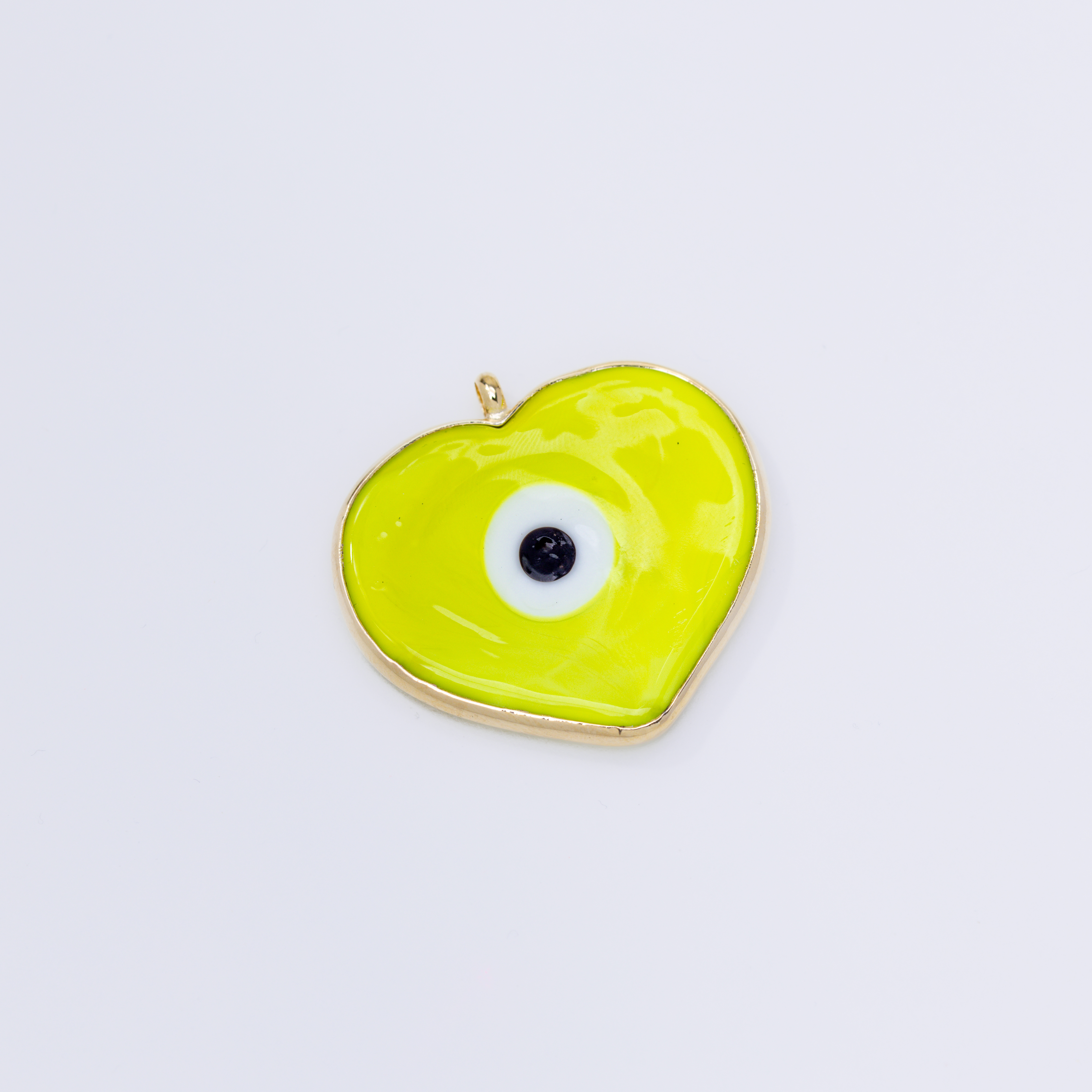 19972 Heart With Eye Bizel Yellow2 40mm