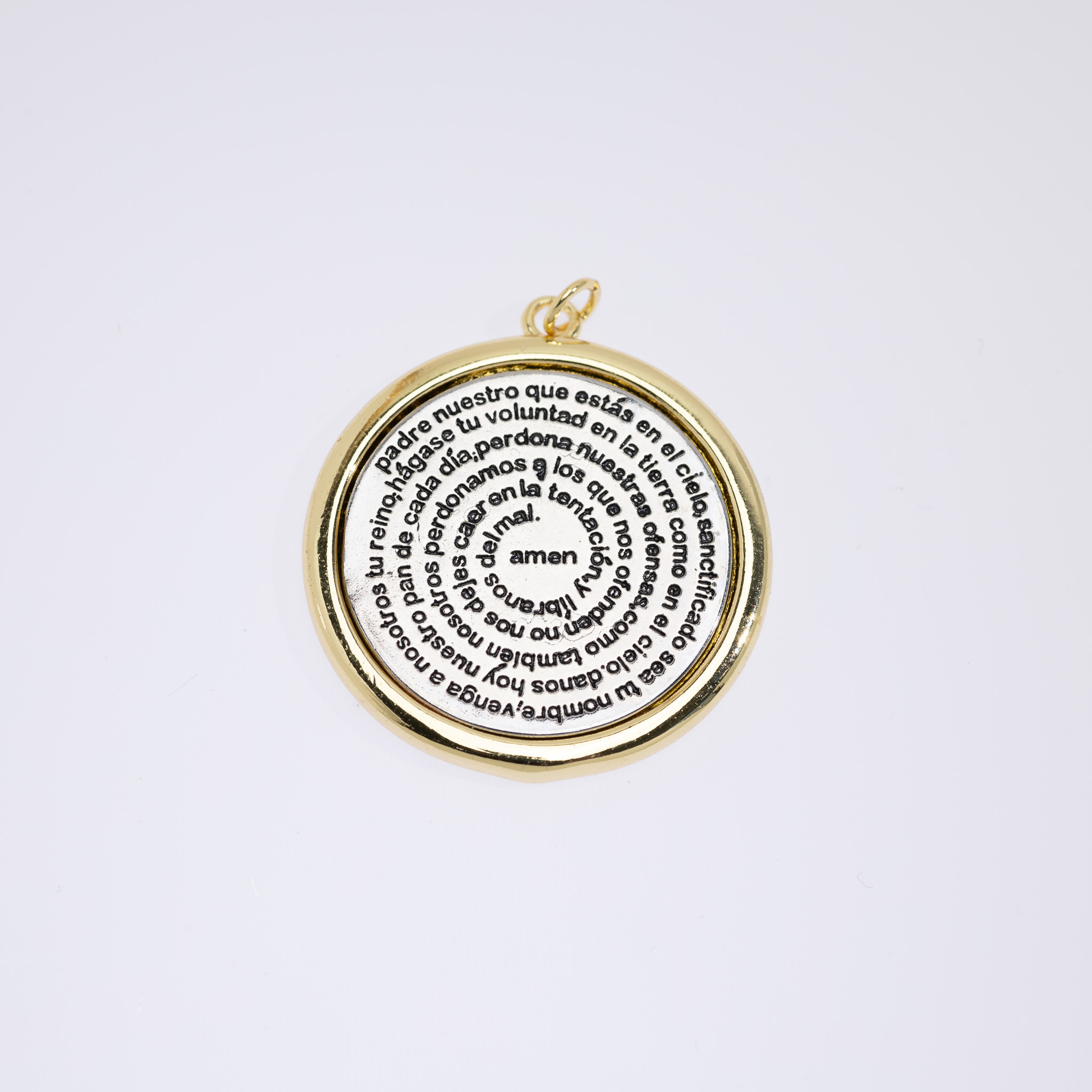 20614 Gold And Silver Round Padre Nuestro