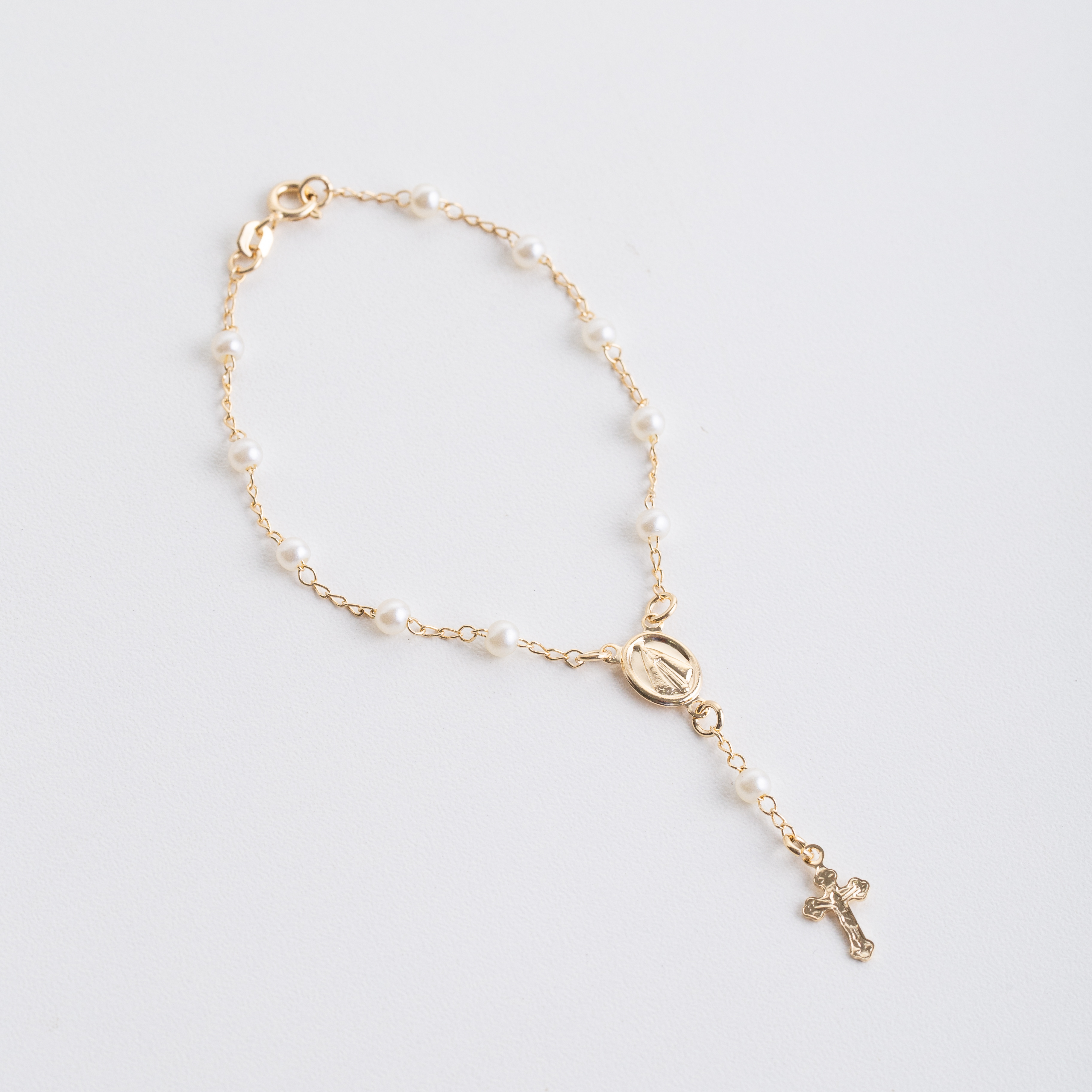 18712  Pearl Bracelet Rosary Virgin Valle