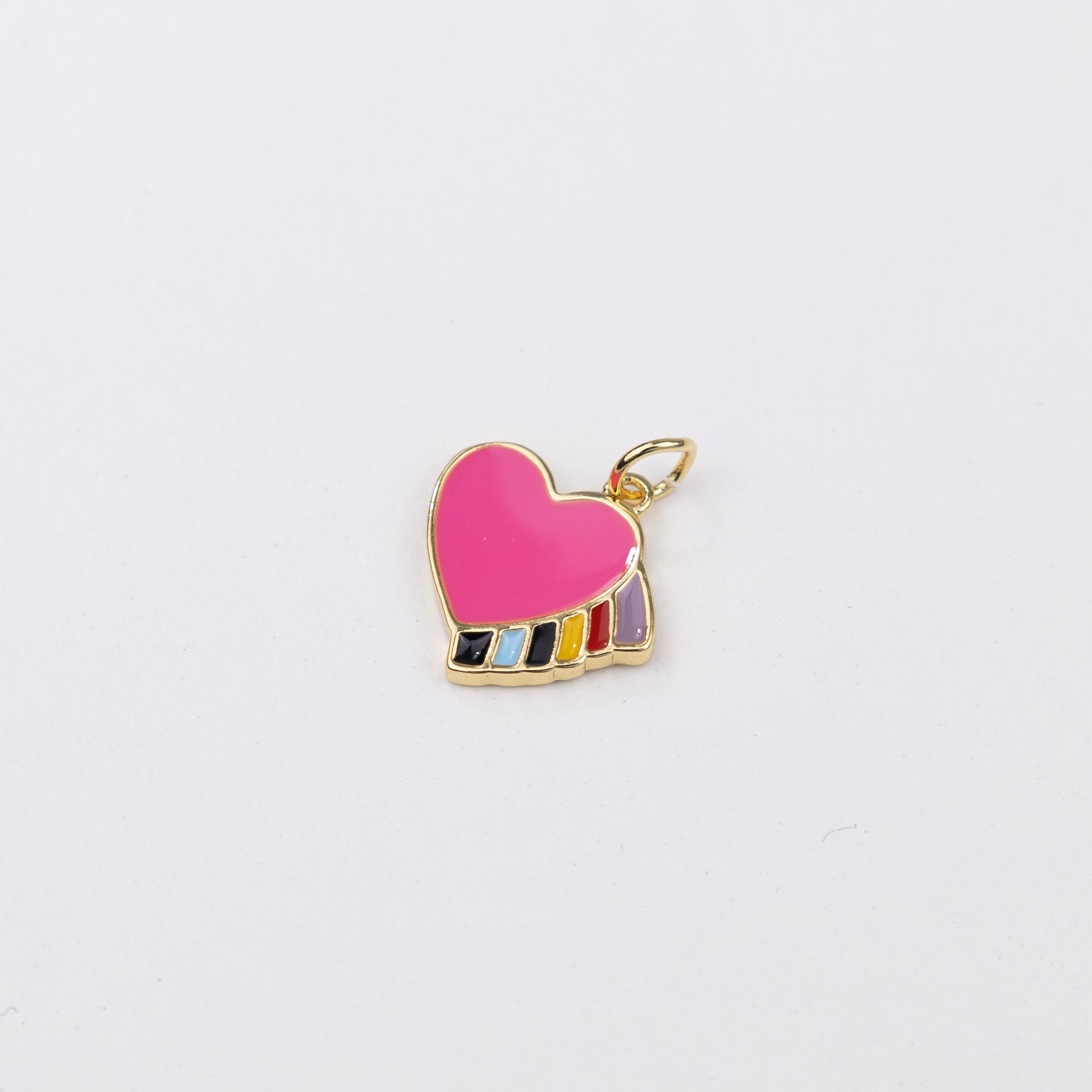 13132 Enamel Fuchsia Heart Pendant