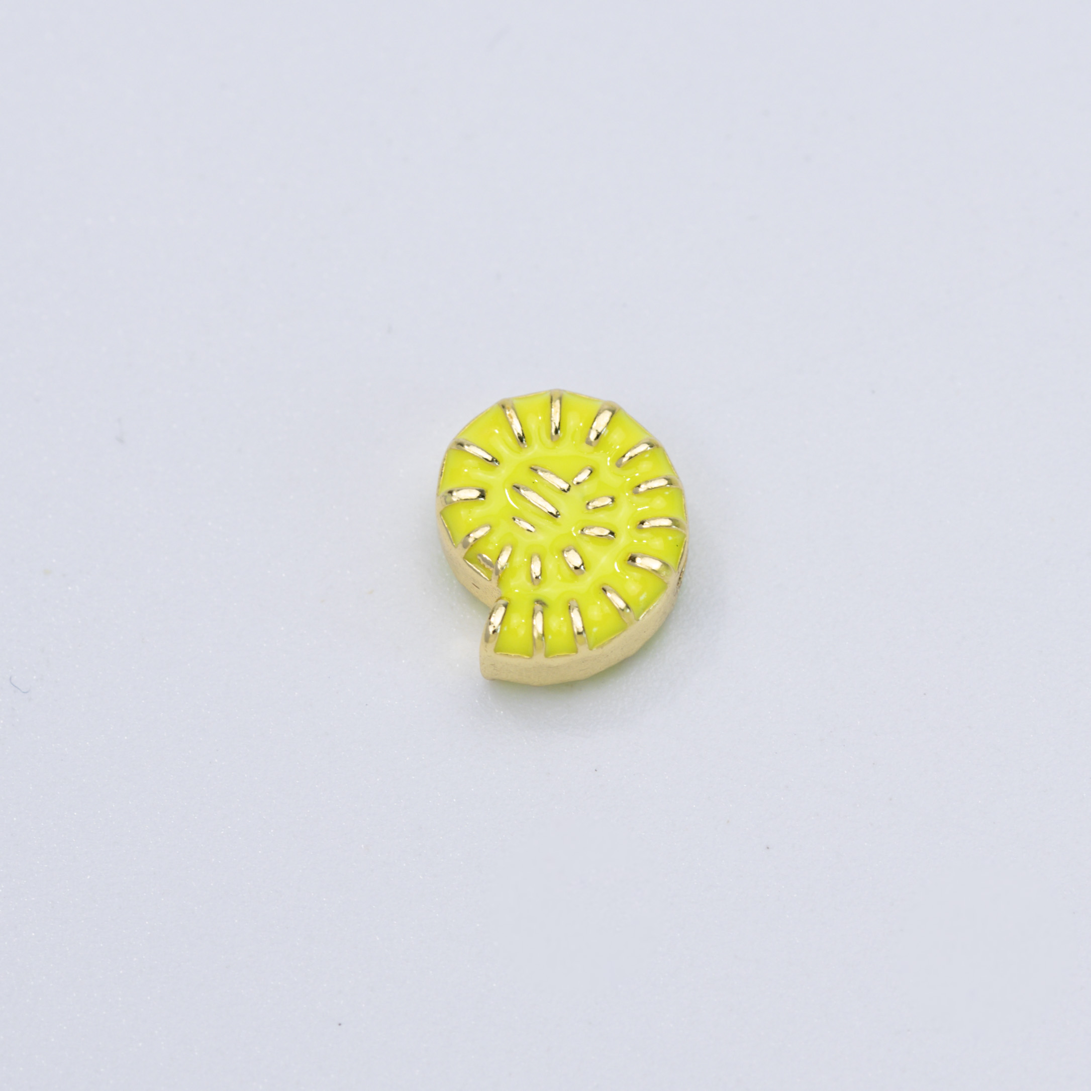 19842 Enamel Yellow Seashell Spacer
