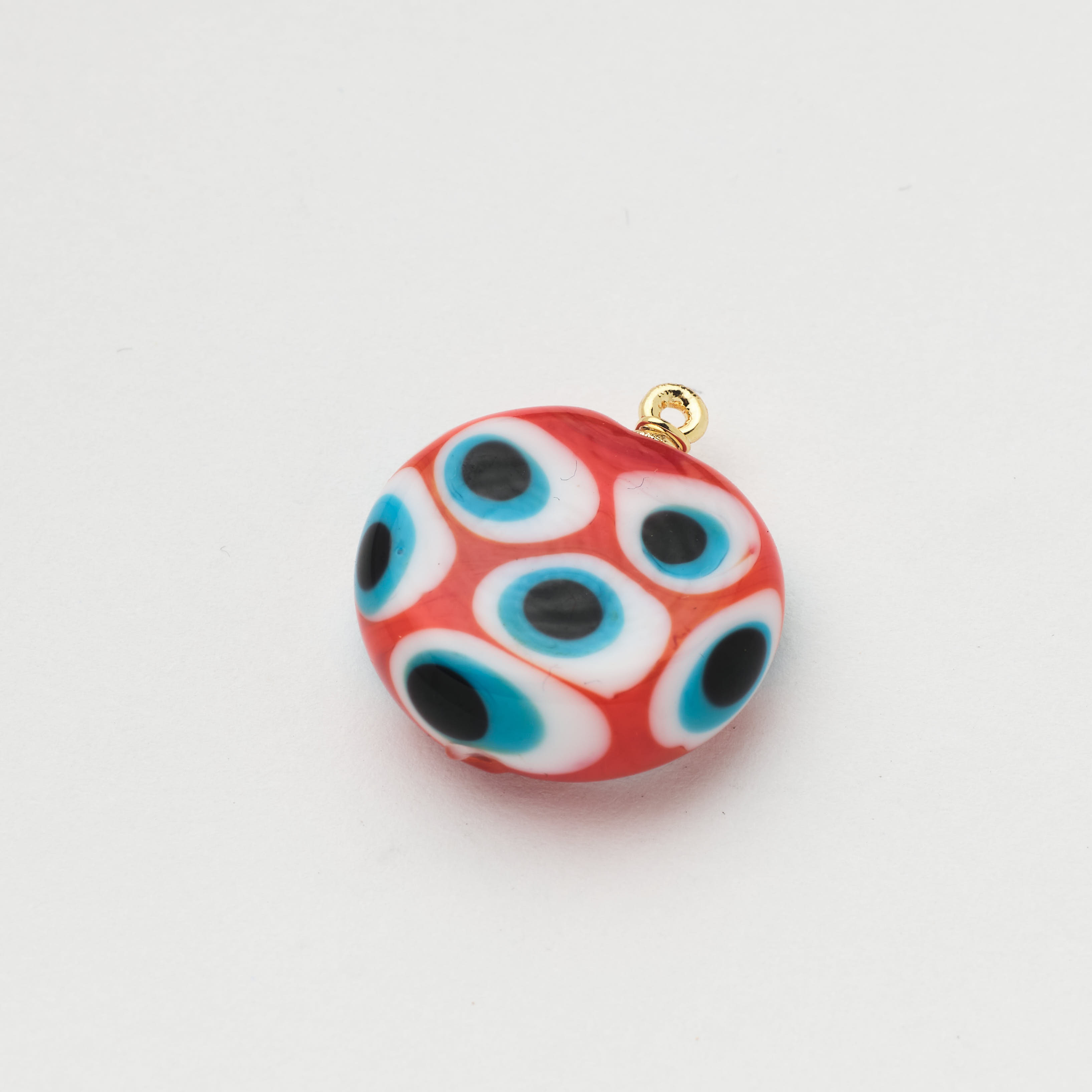 16615 Red Round with Eyes Pendant