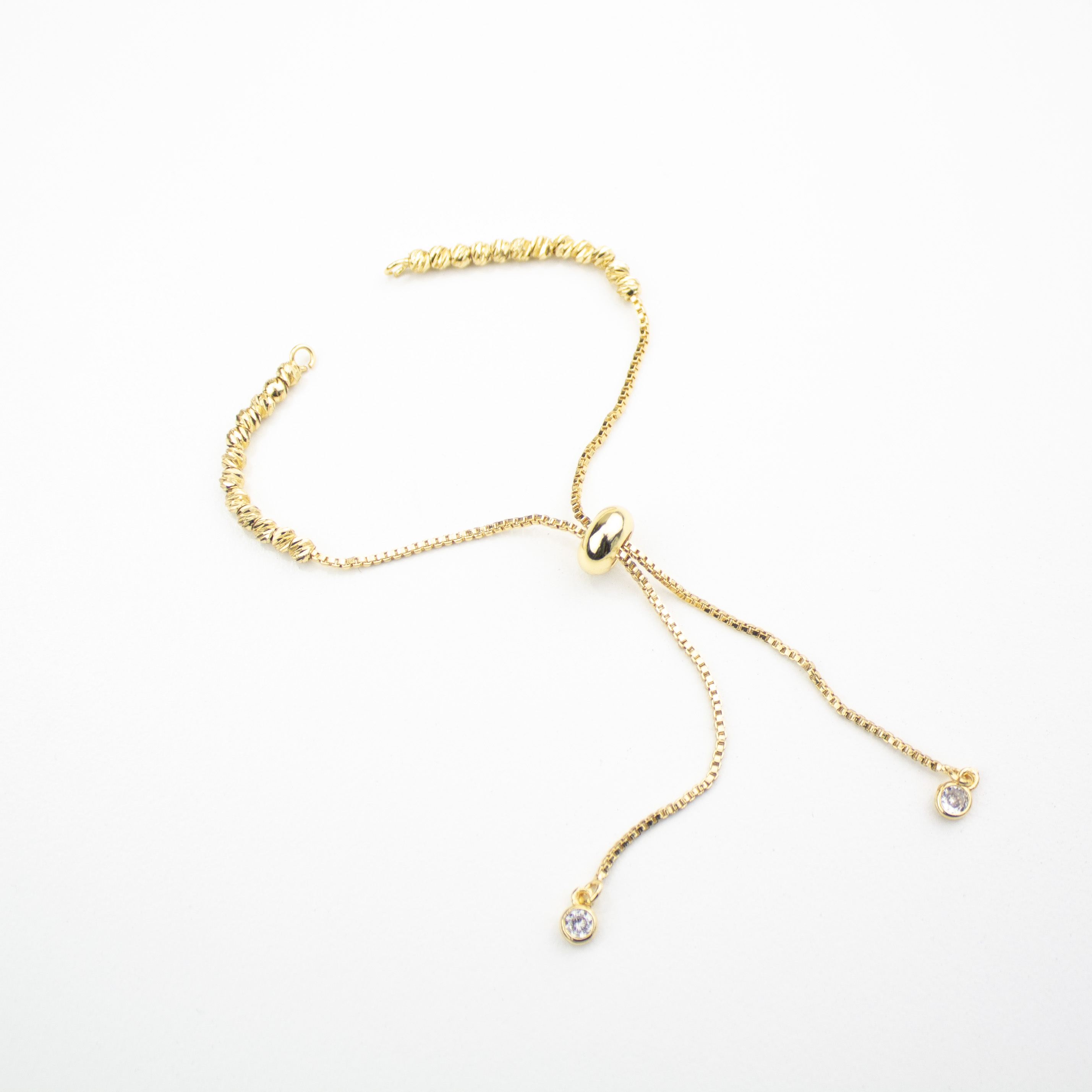 19160  Bracelet Gold  3mm ball Facet