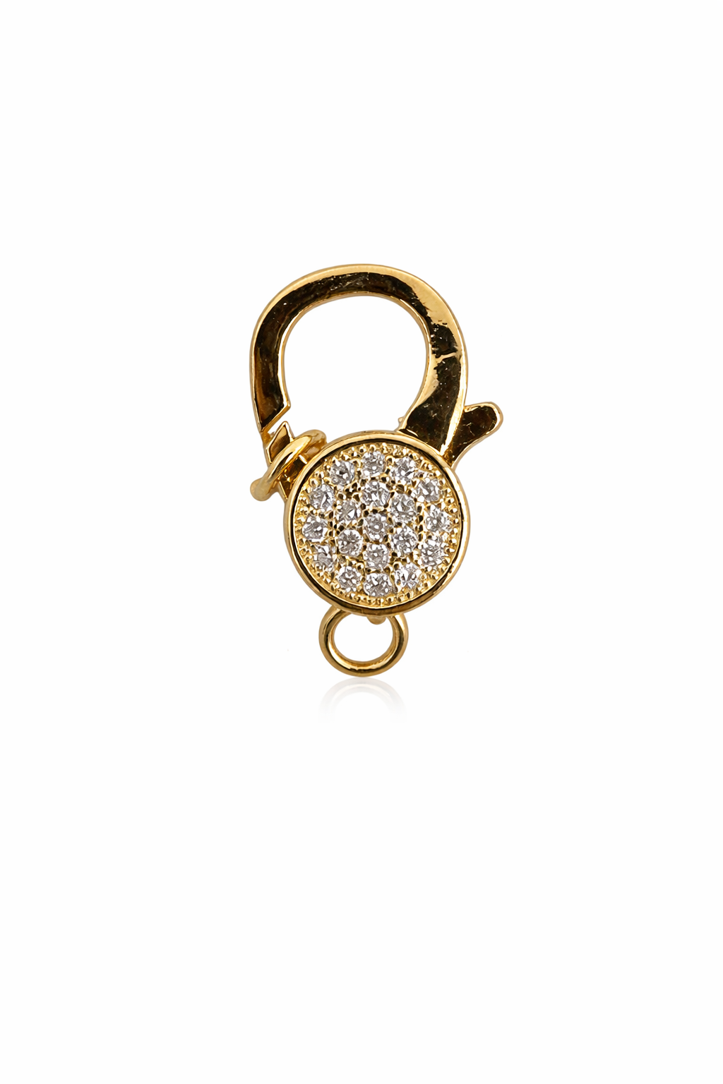 21752 20mm Gold Lobster Clasp with CZ Pavé