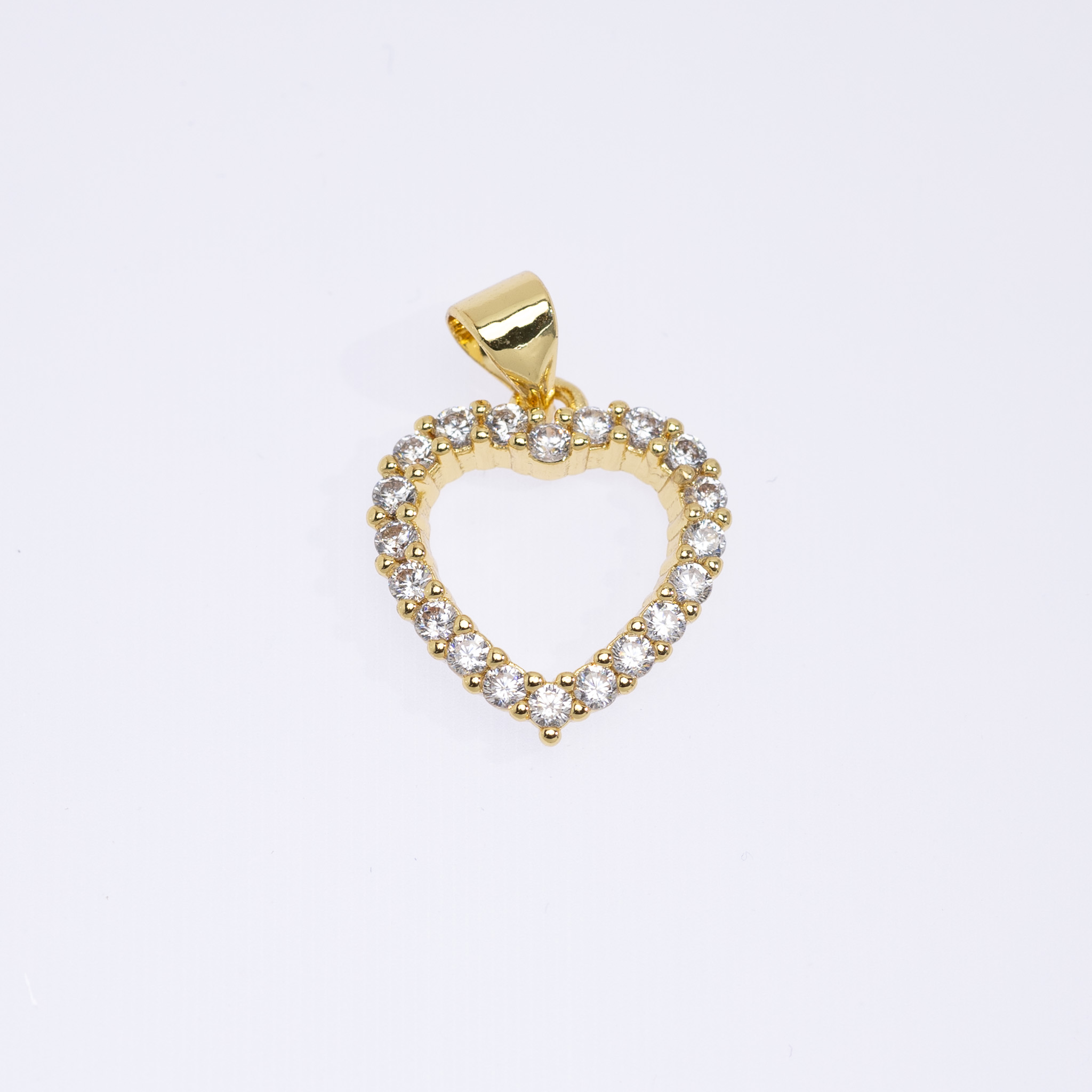 20671 Gold Heart Pendant with Cubic Zirconia
