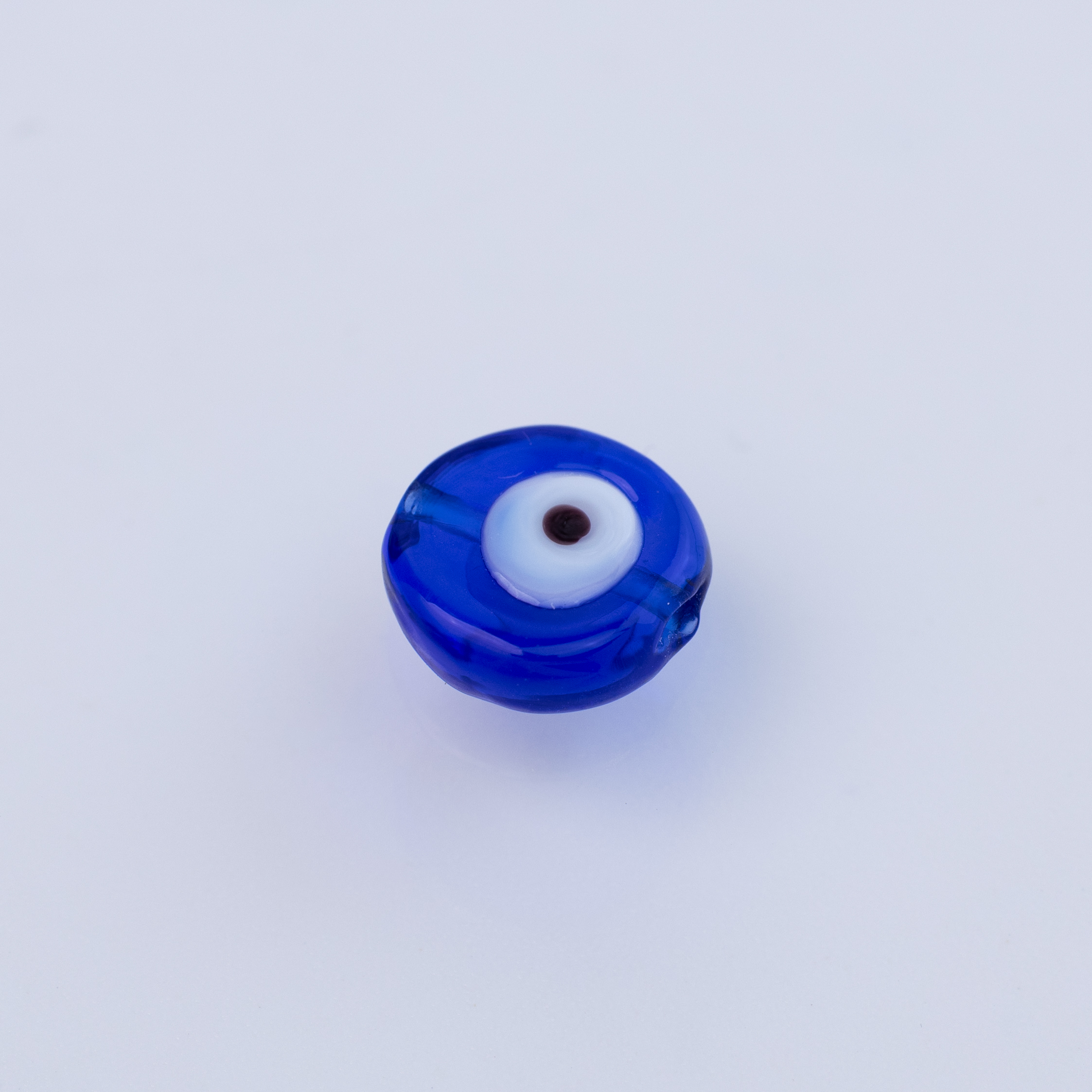 20333 Navy Circle Glass Evil Eye Spacer