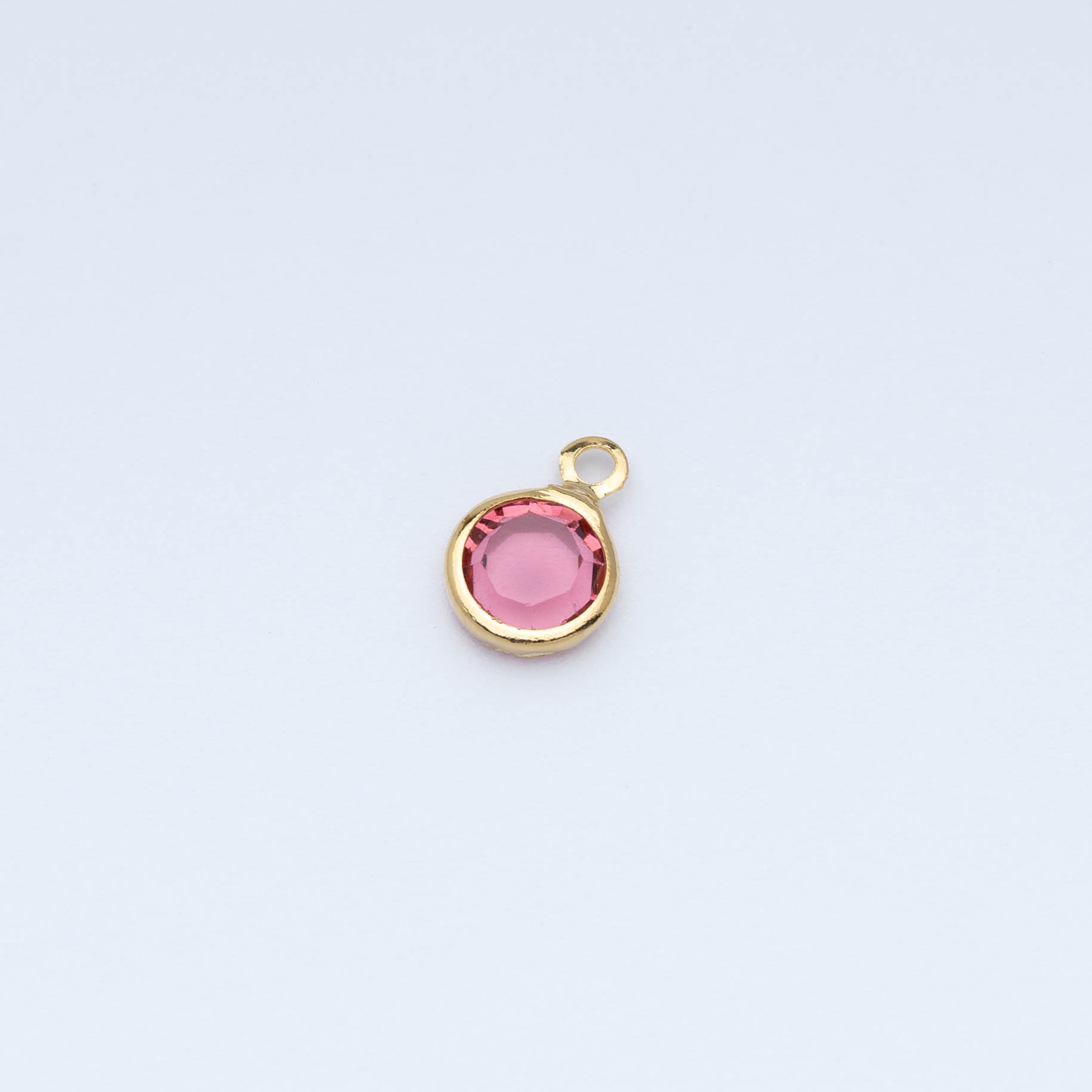 20743 Circle Crystal Pink Pendant 6MM