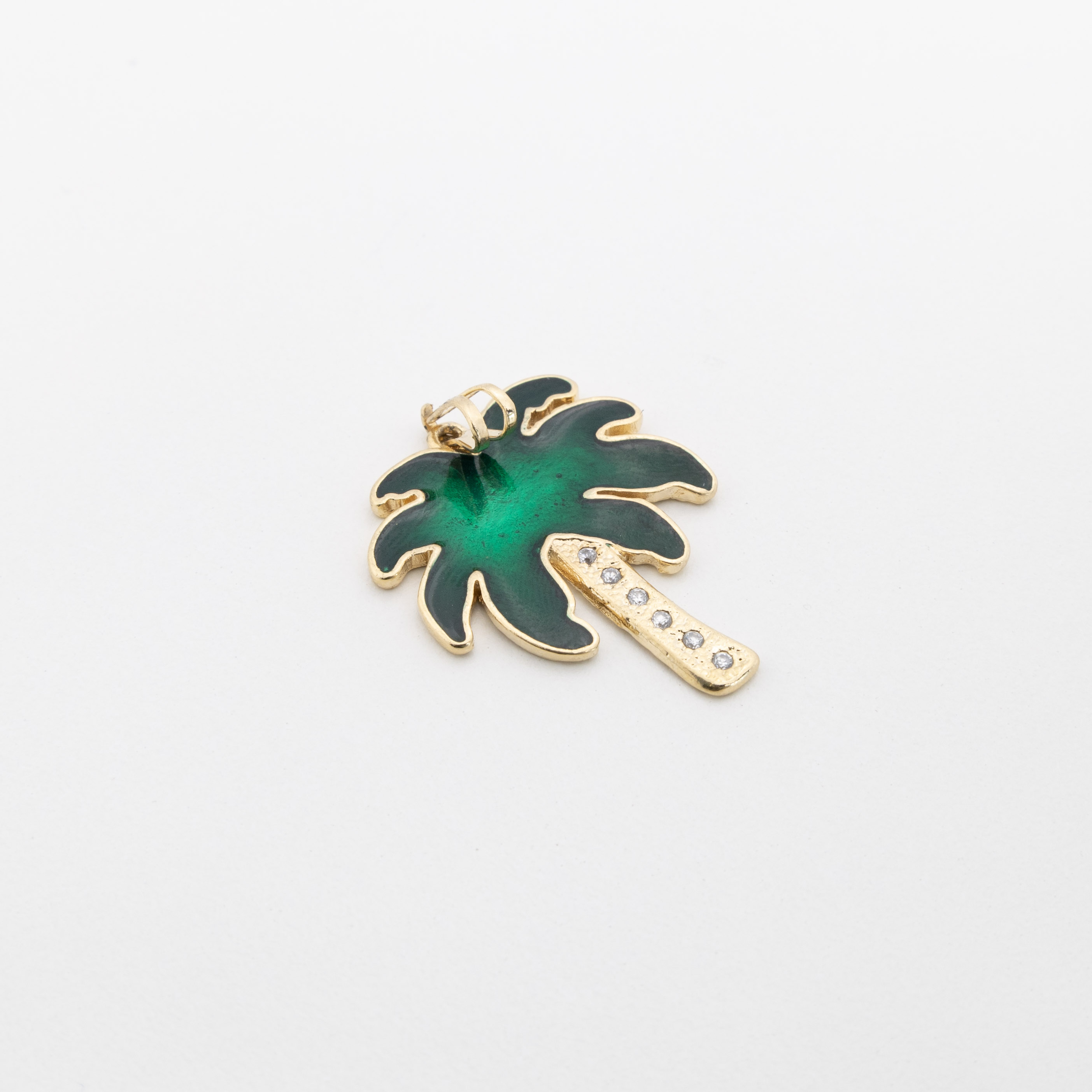 11948 Green Palm Tree Pendant