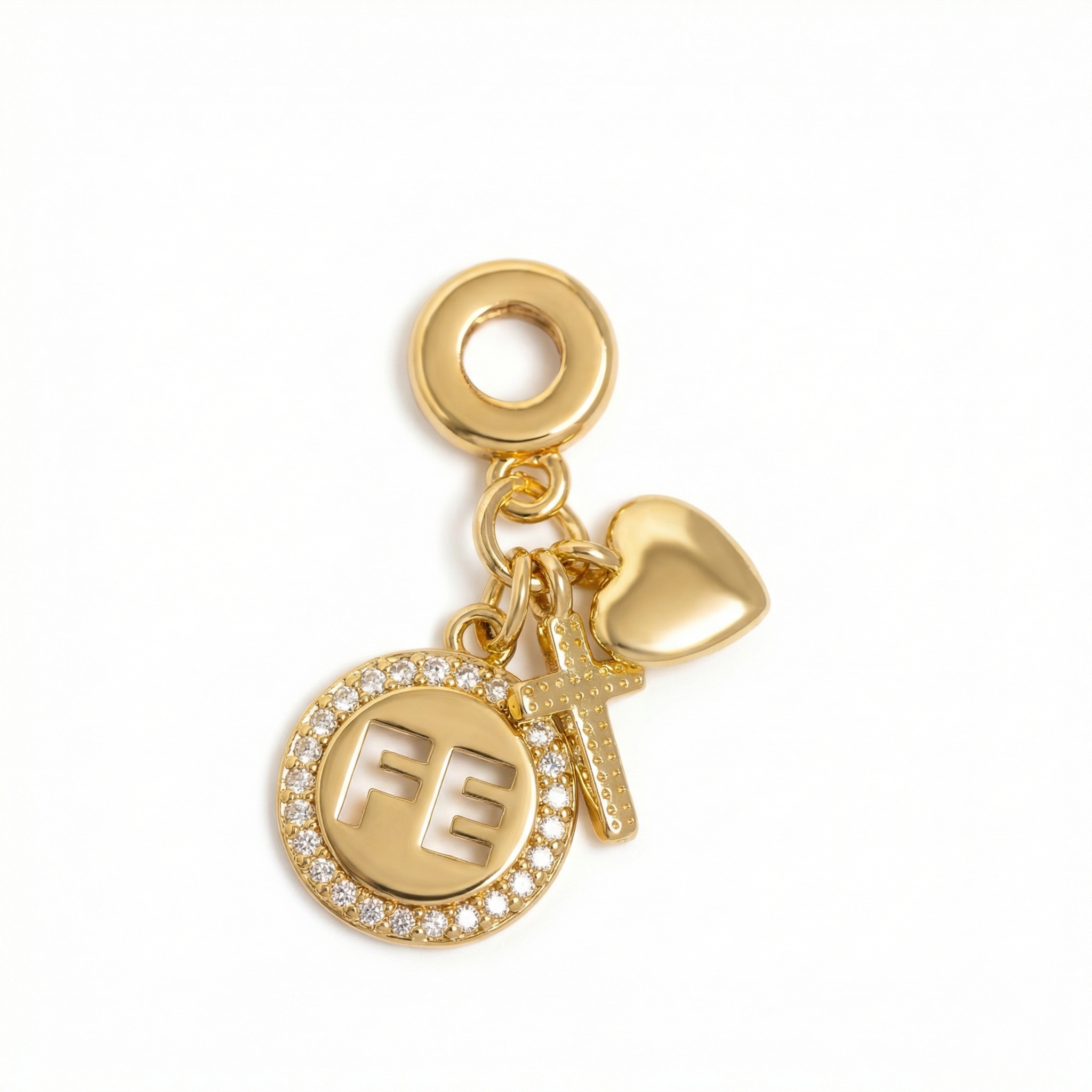 21952 Triple Symbol Charm Faith, Cross & Heart