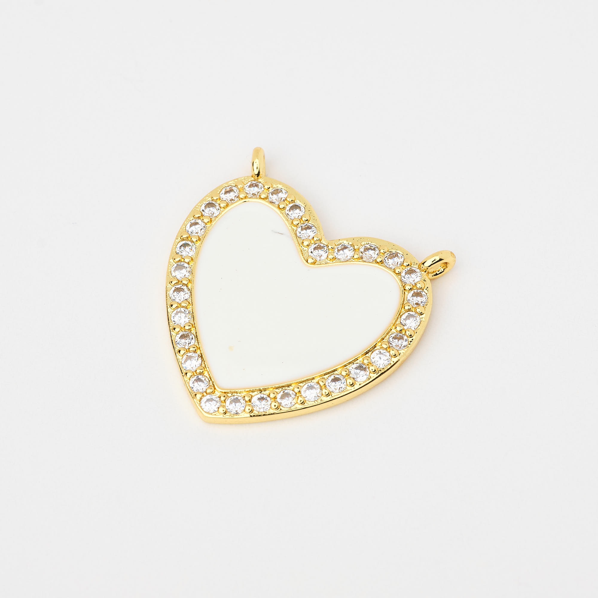 14748 22mm Heart Charm Connector with Zircon