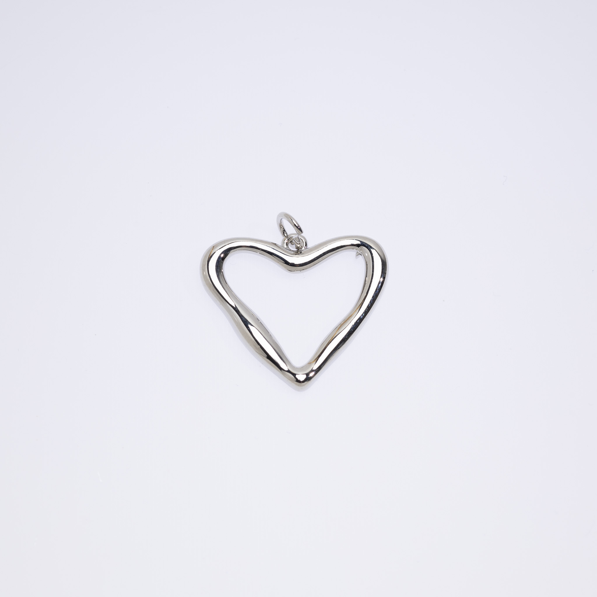 20660 Silver Open Irregular Heart Charm
