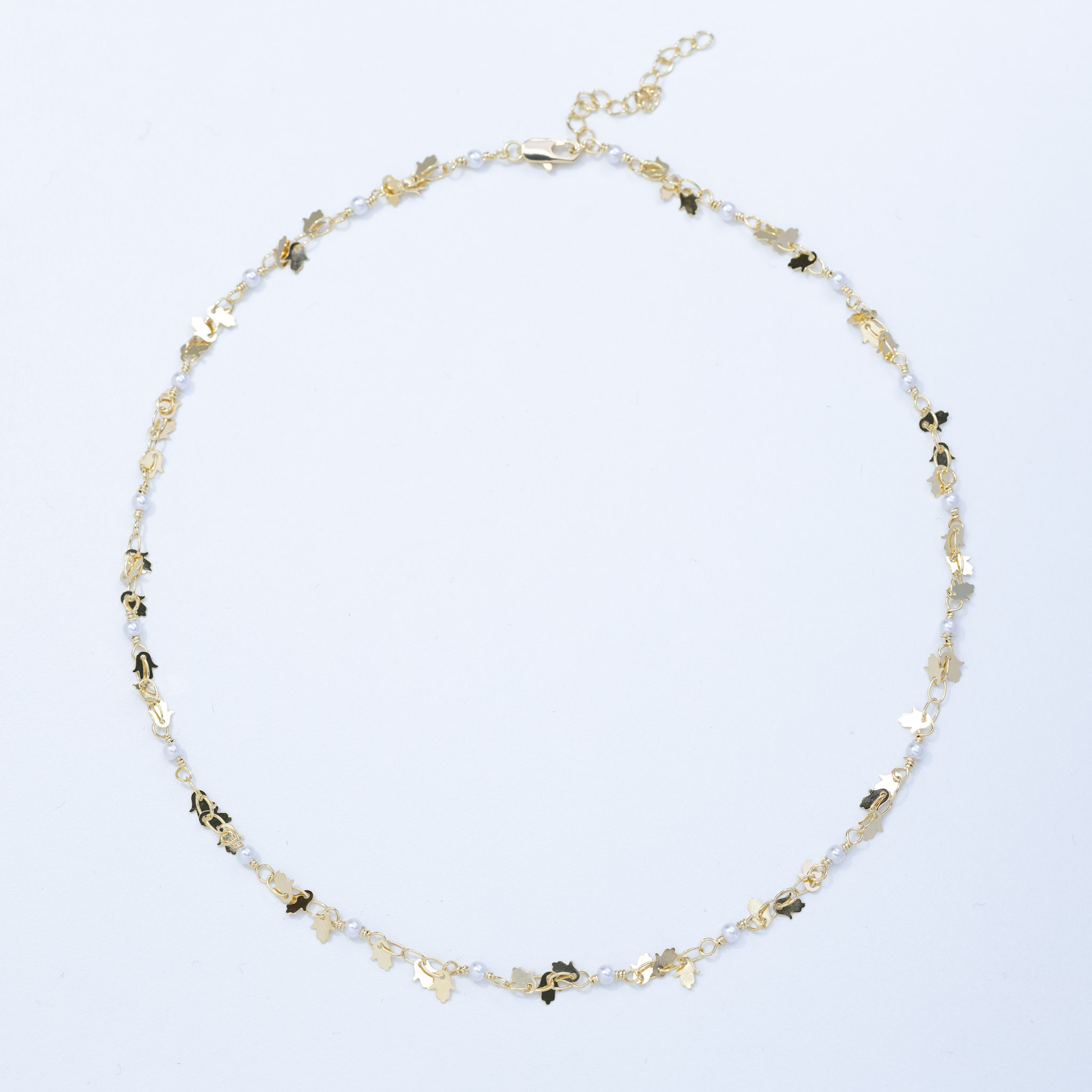 20086 Chain w/ Pearl and Hamsa - 40cm