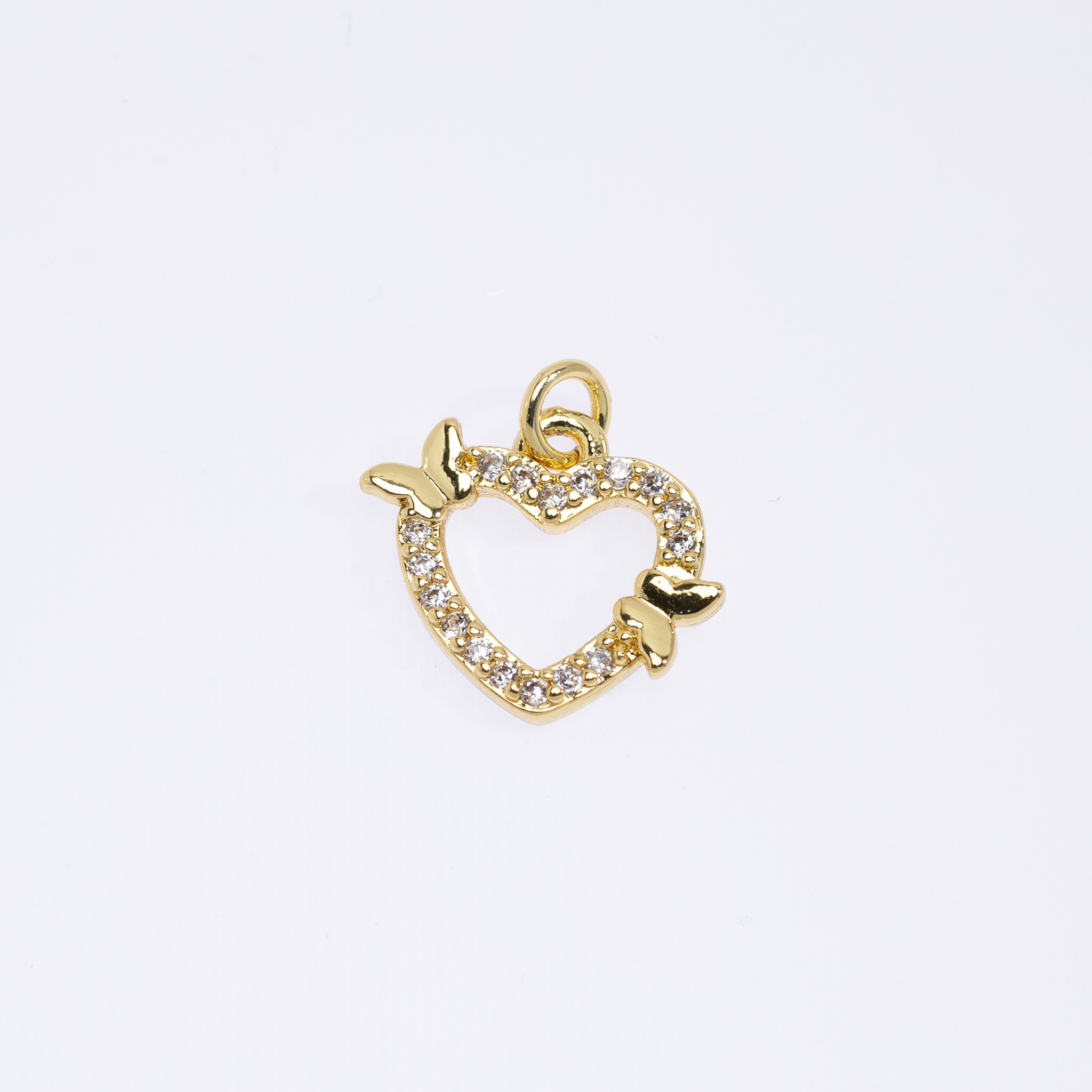20669 Heart Charm with Butterflies 12mm