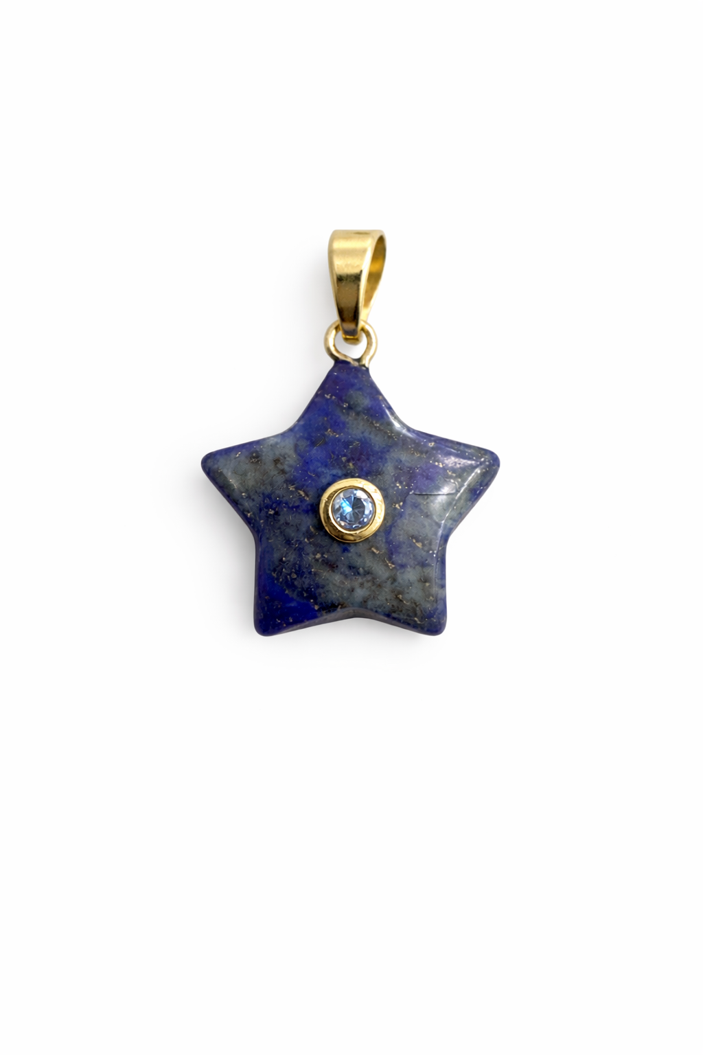 21683 Lapis Lazuli Star Pendant w/ Blue CZ