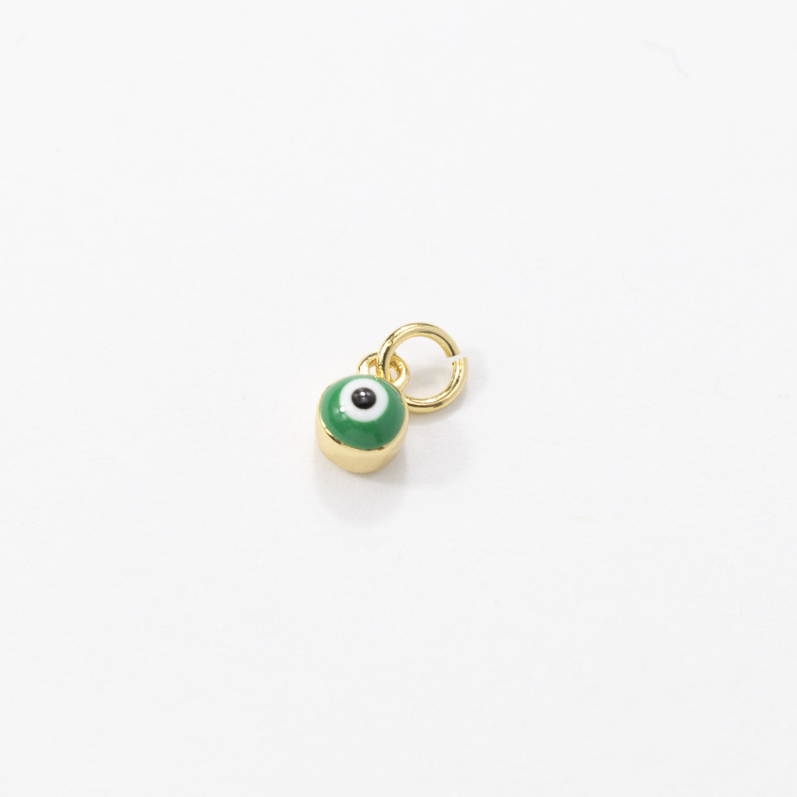 18355  Mini Enamel Green Evil Eye Pendant
