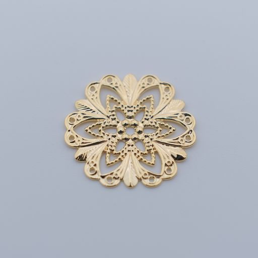 7828 Small Gold Plated Filigree Mandala Charm