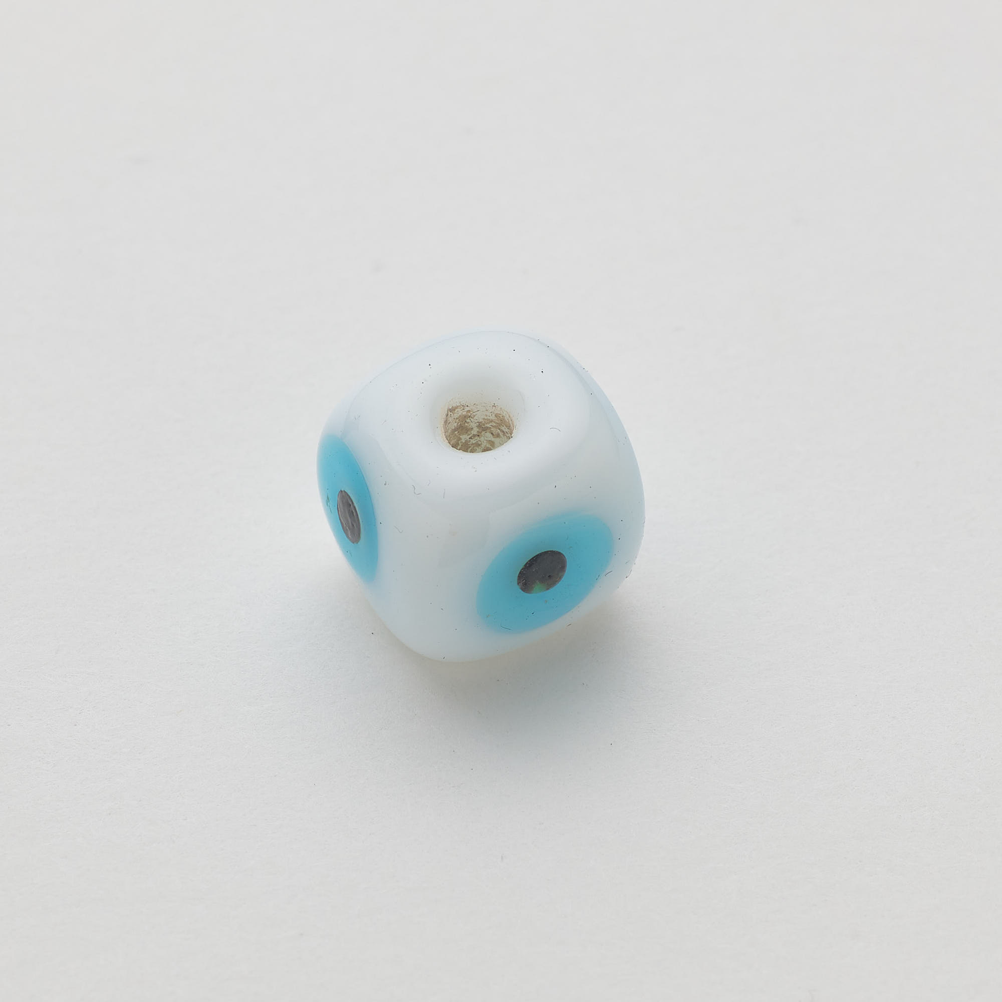15233 White Eye Cube Charm